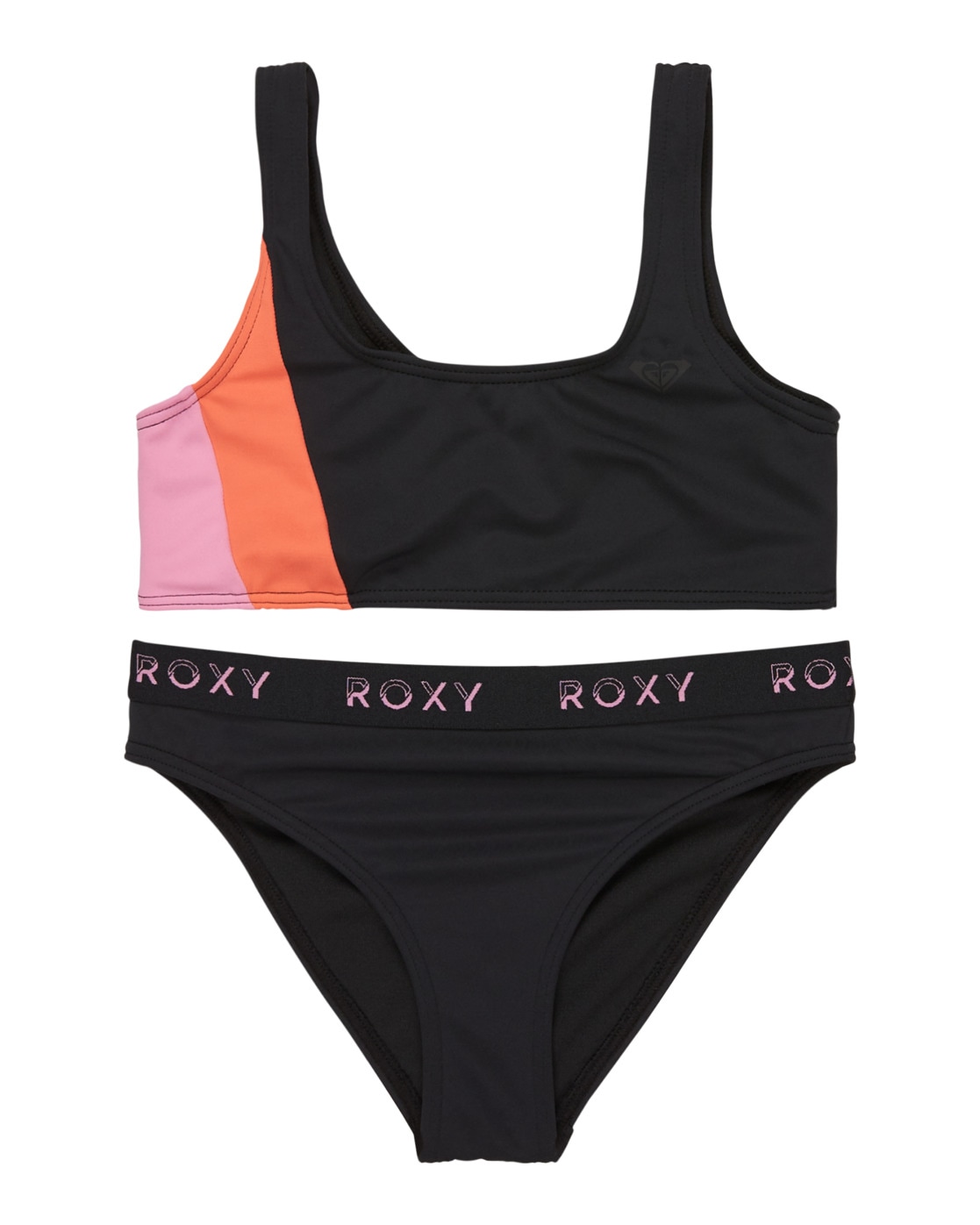 ROXY Mädchen Badeanzug "Colorblock", grau, Gr. 16, Recycling-Polyester, Badeanzüge