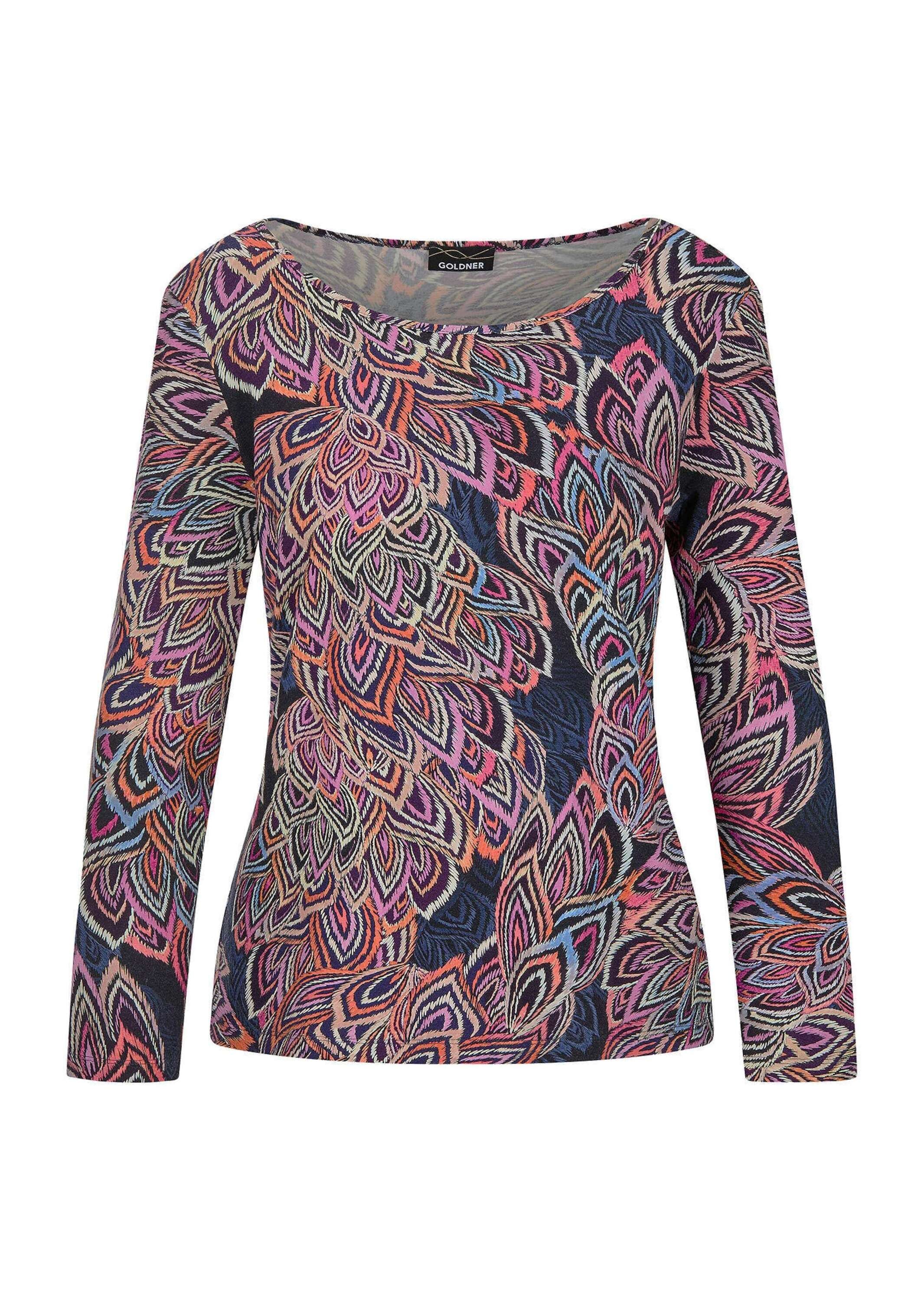 GOLDNER Print-Shirt "Kurzgröße Langarm Printshirt, U-Boot-Ausschnitt" U-Boo günstig online kaufen
