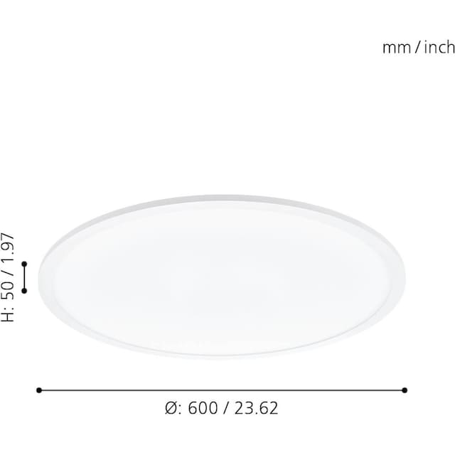 EGLO Deckenleuchte »SARSINA«, 1 flammig-flammig, dimmbar, Durchmesser 60 cm  | BAUR