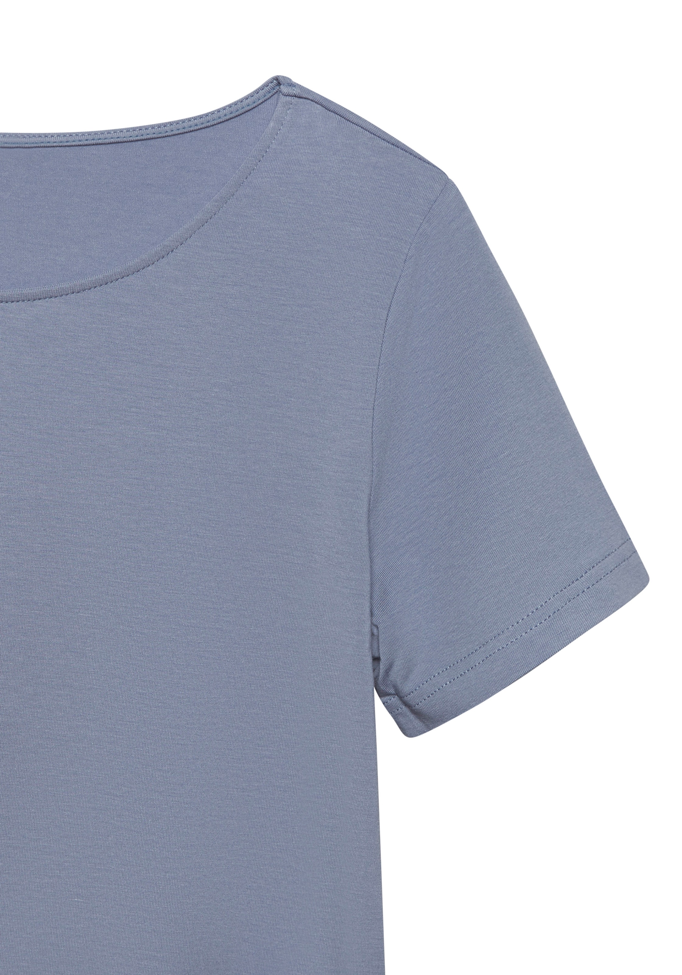 LASCANA T-Shirt »mit Rundhals-Ausschnitt«, (2er-Pack), aus elastischer Baumwoll-Modal-Qualität