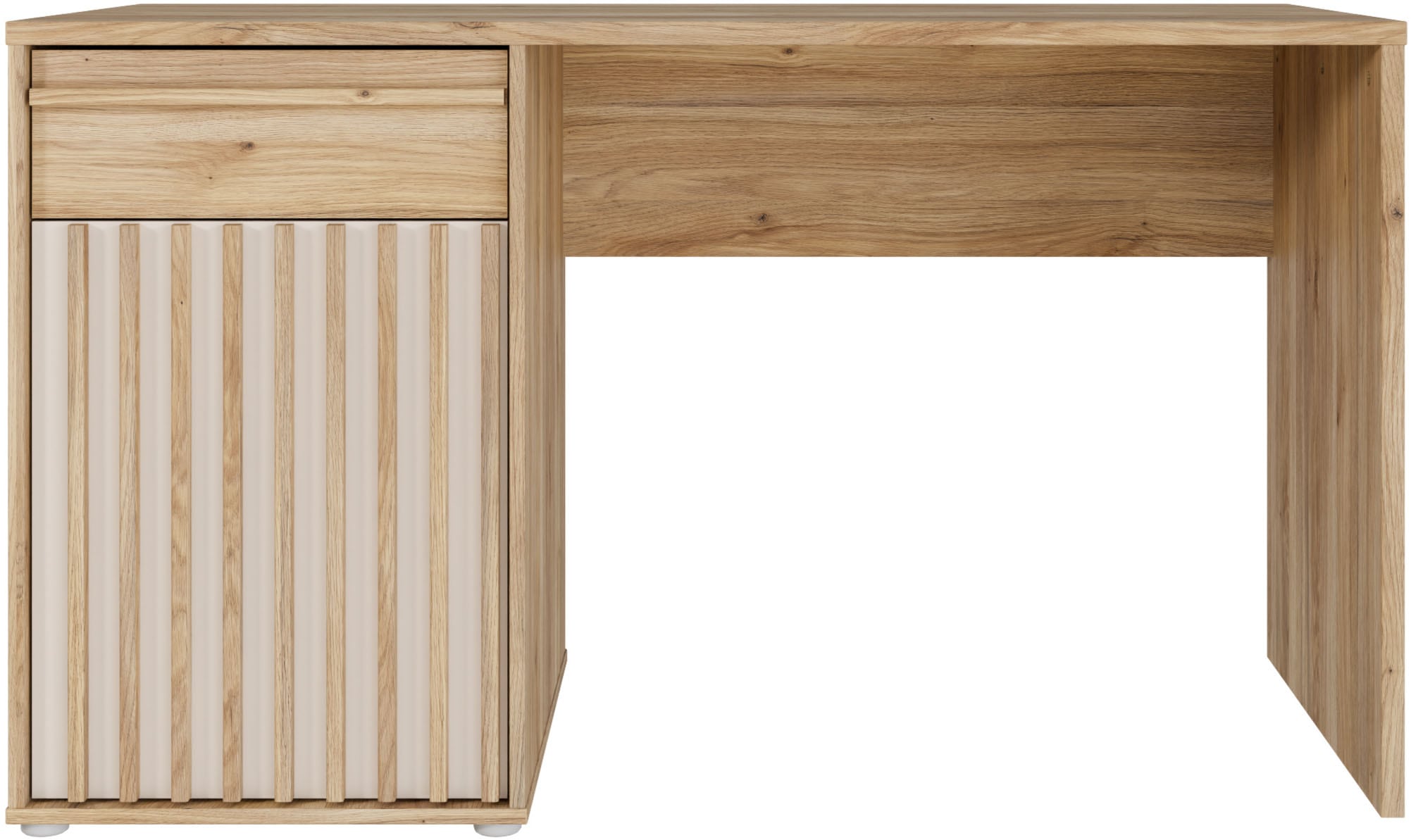 FORTE Schreibtisch "Soft Close und Vollauszug, viel Stauraum, in 2 Farben erhältlich" B/H/T 130/76/60 cm/Schubkasten mit Vollauszug