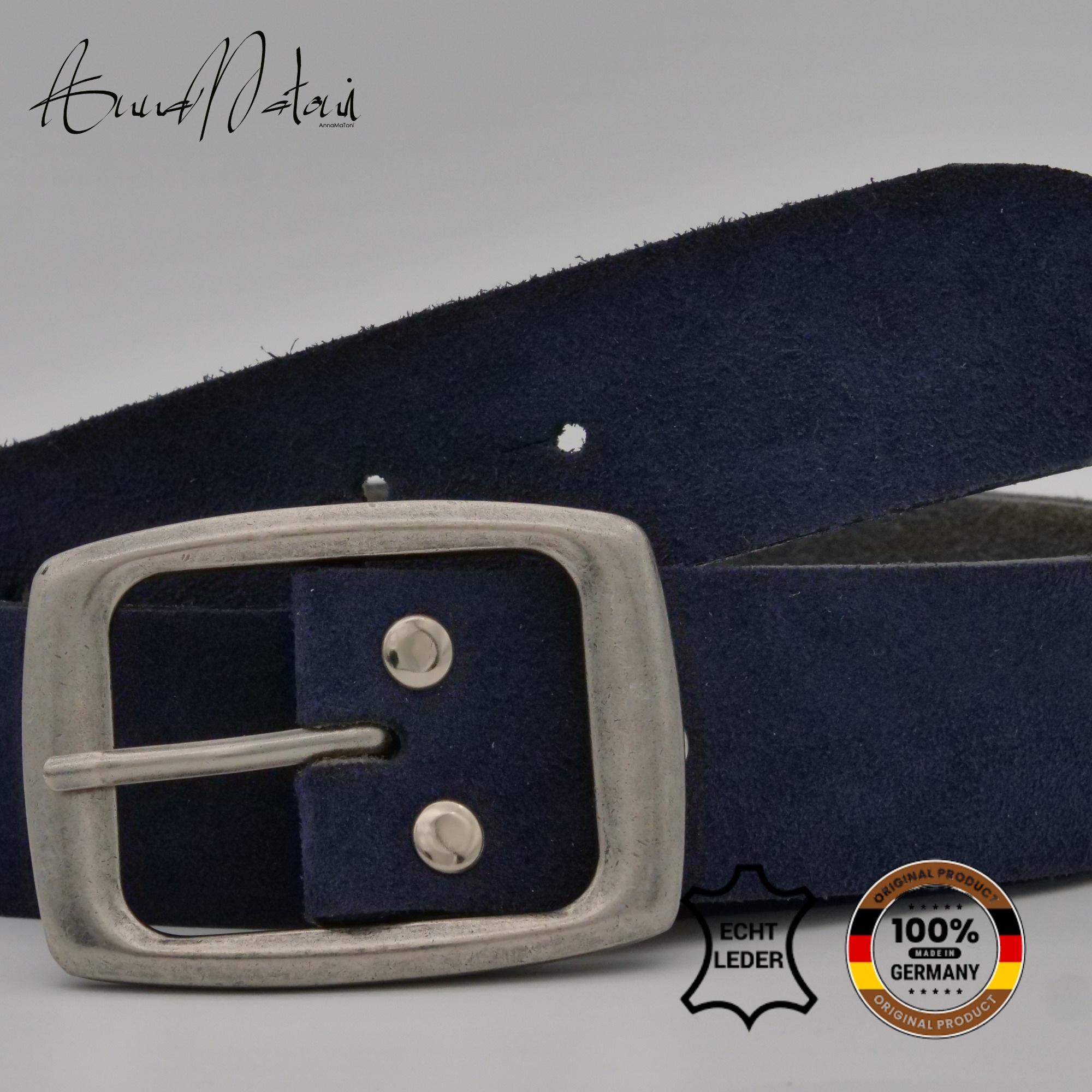 AnnaMatoni Ledergürtel »AnnaMatoni Damen Ledergürtel hochwertiges Velour Leder 3cm echt«