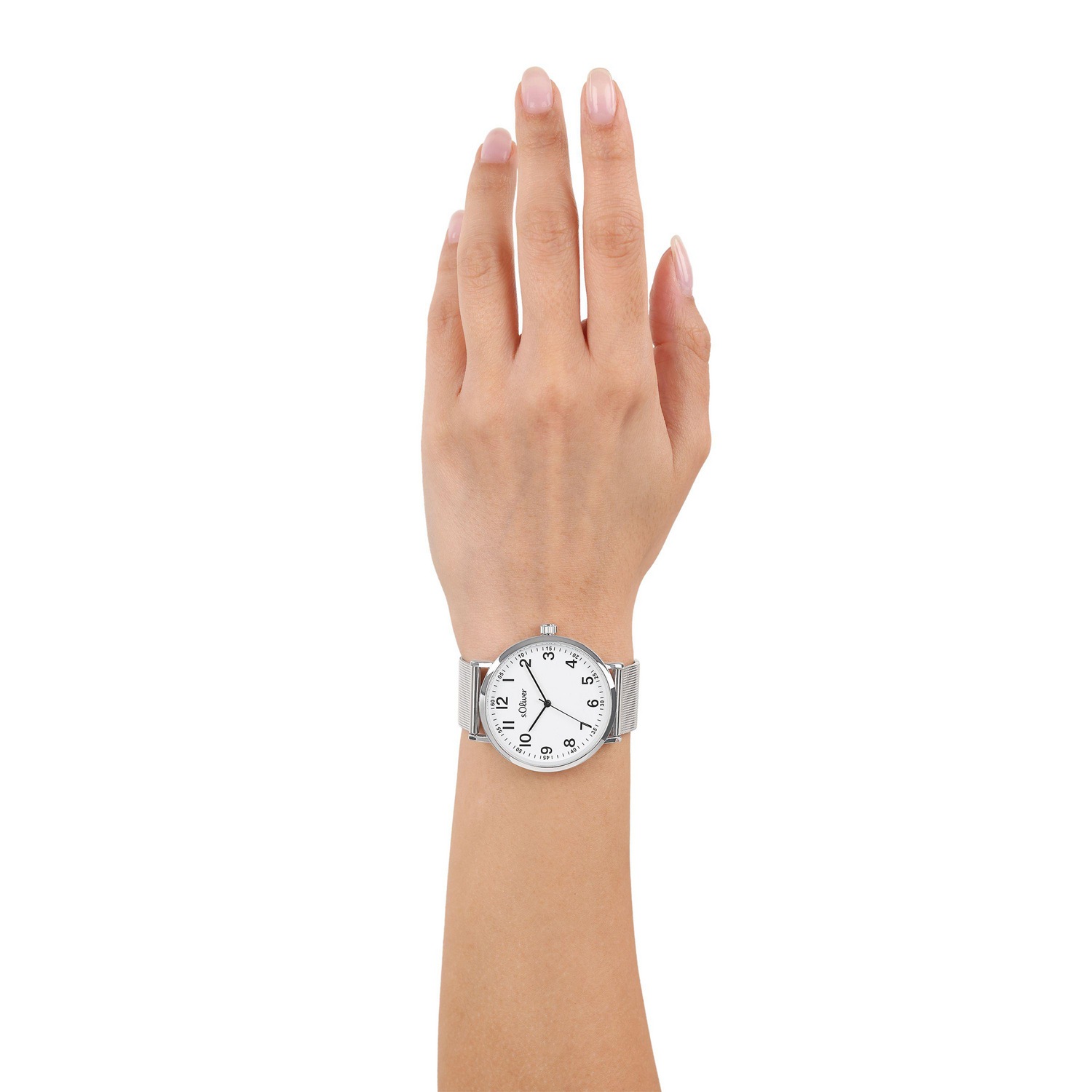 s.Oliver Quarzuhr, Armbanduhr, Herrenuhr, Edelstahlarmband, analog