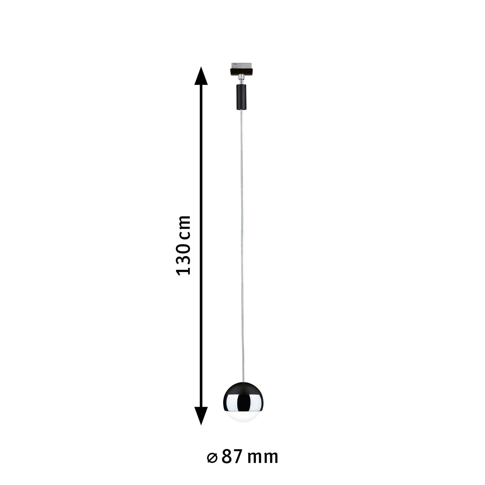 Paulmann Schienensystem-Leuchten »URail Pendel Capsule II 440lm 6,3W 4000K 230V Chrom matt, Chrom«, dimmbar