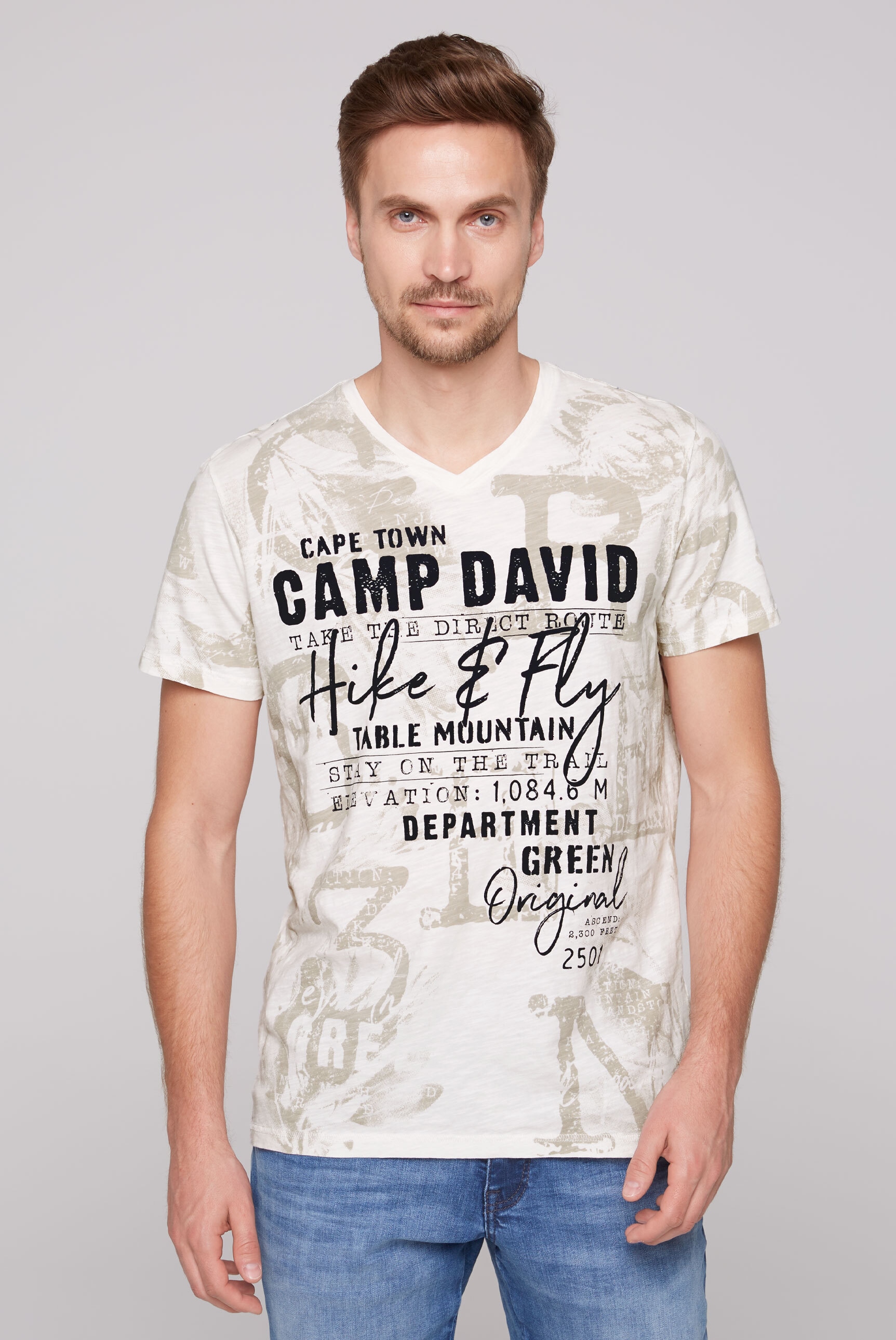 CAMP DAVID V-Shirt, aus Baumwolle