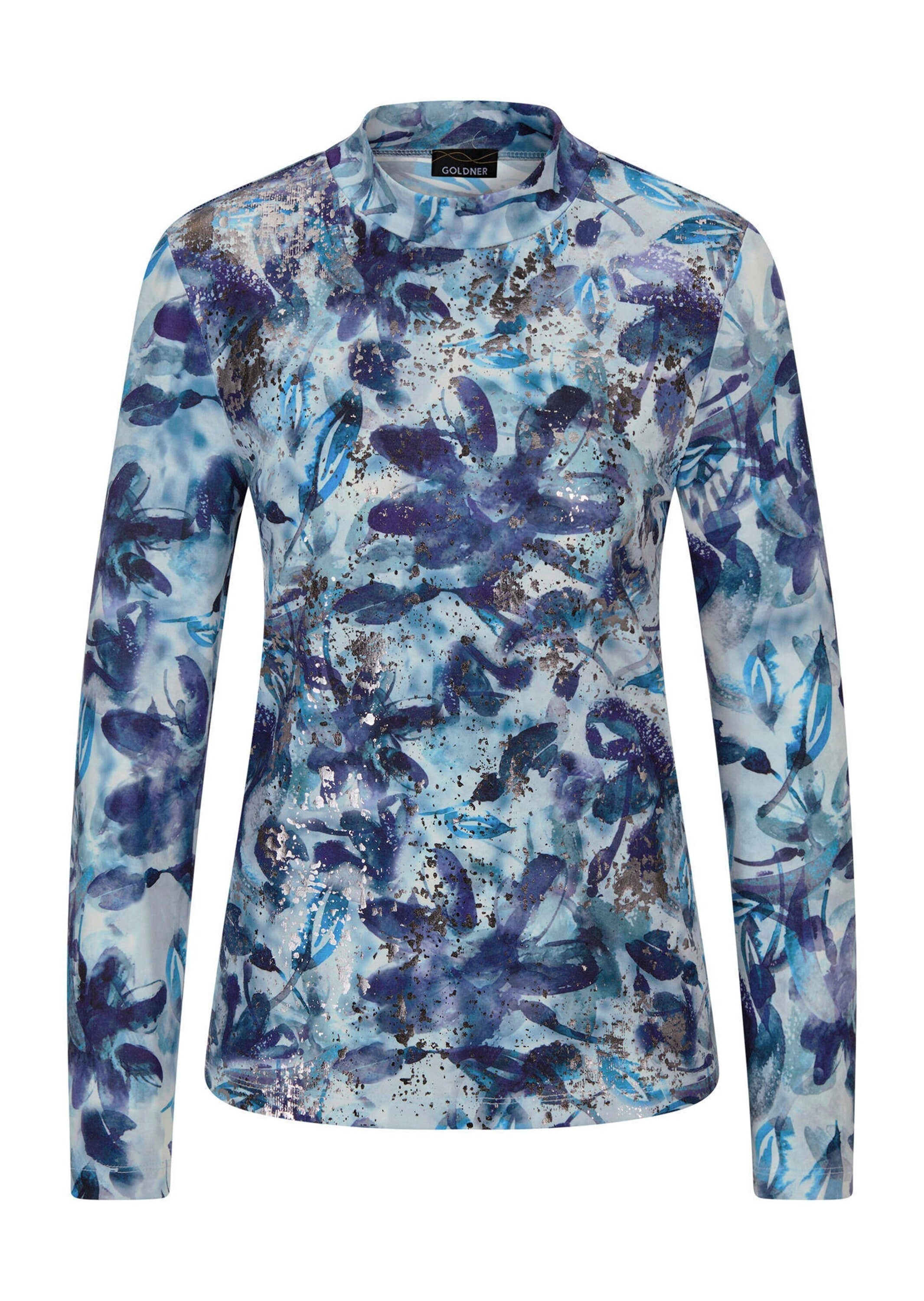 Goldner Long Sleeve Jersey Shirt Blue Patterned Size 46