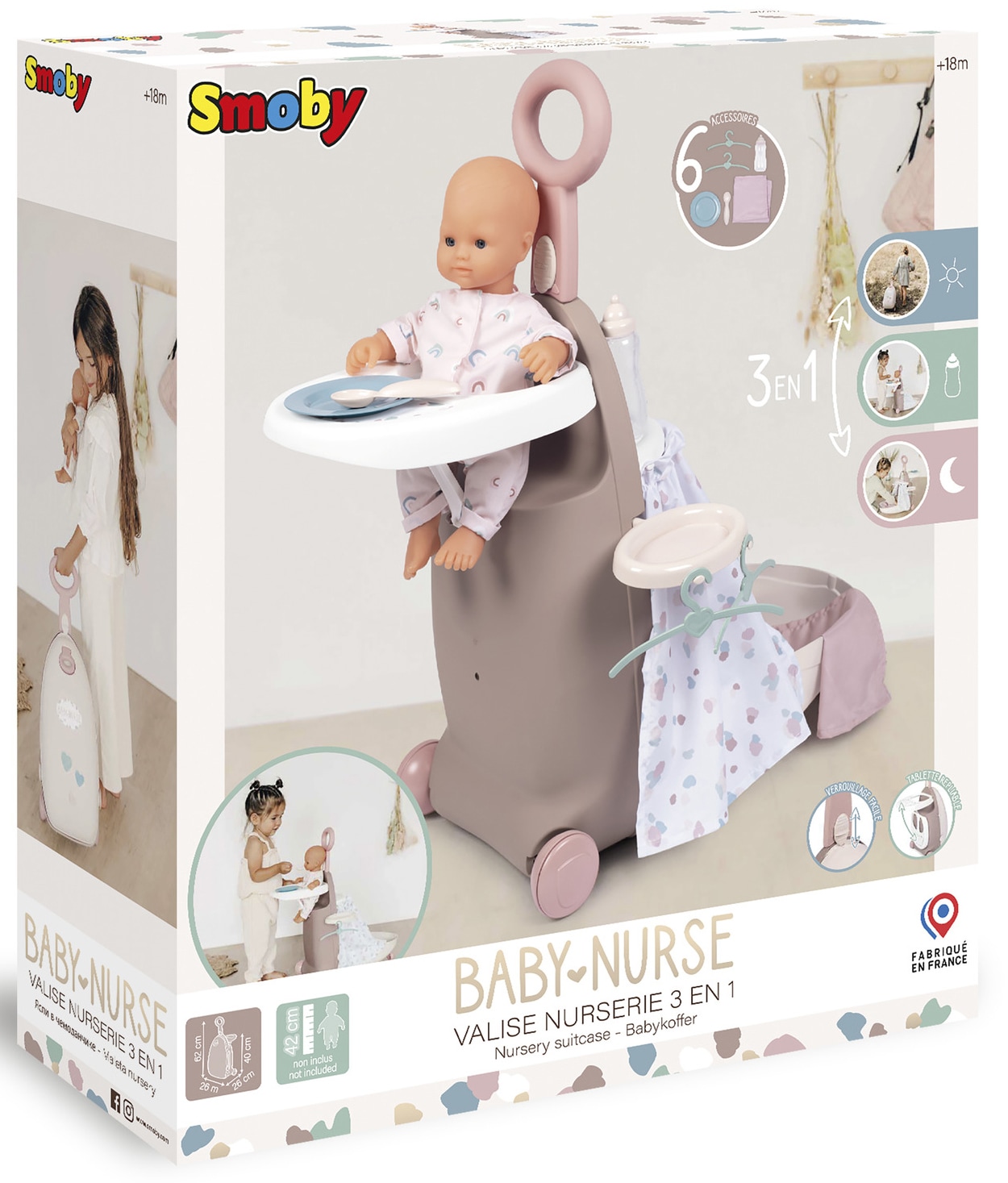 Smoby Puppen Accessoires-Set »Baby Nurse, PuppenpflegeTrolley«