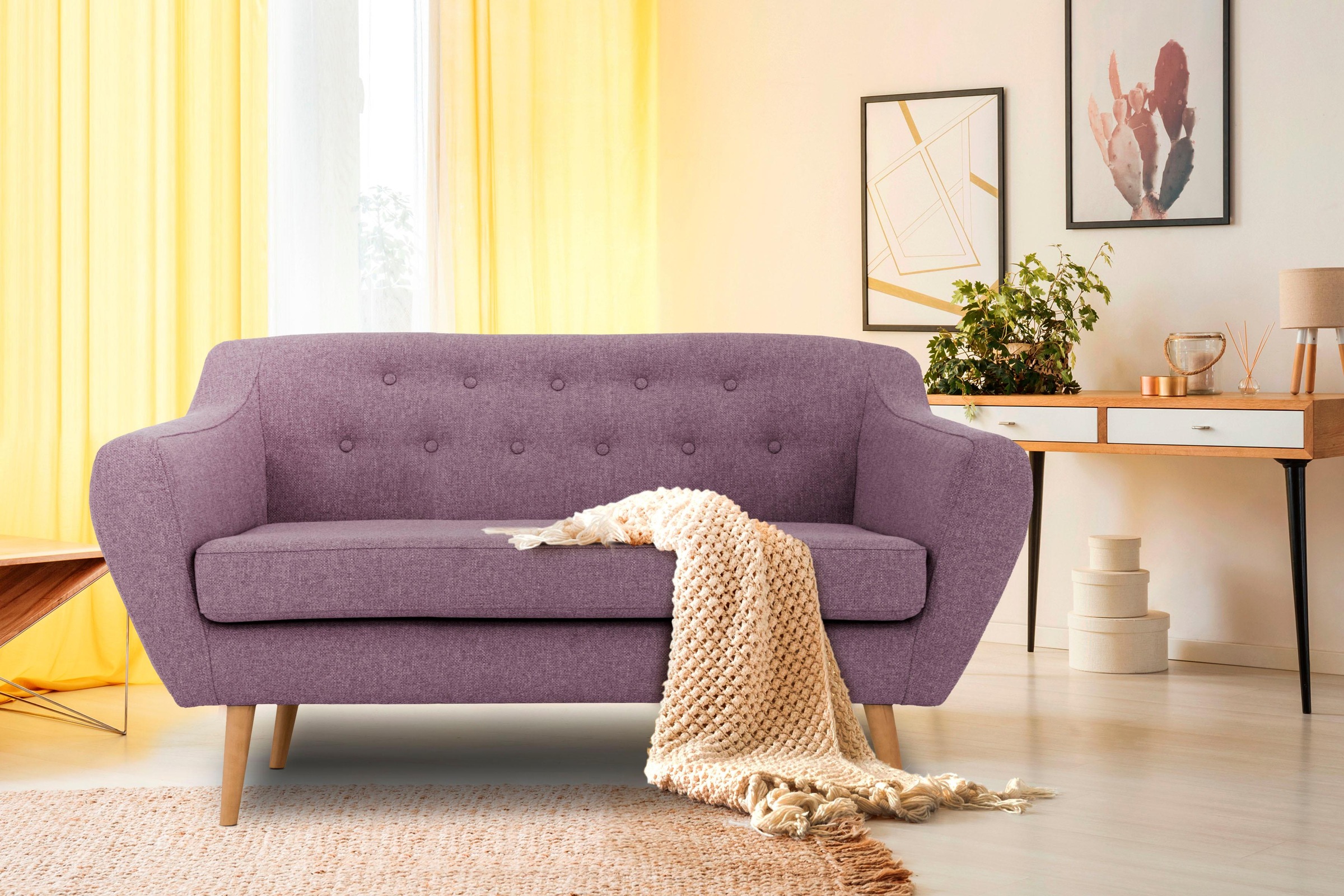 Home affaire 2-Sitzer "Renne" mit Heftung im Rücken im skandinavischem Stil günstig online kaufen