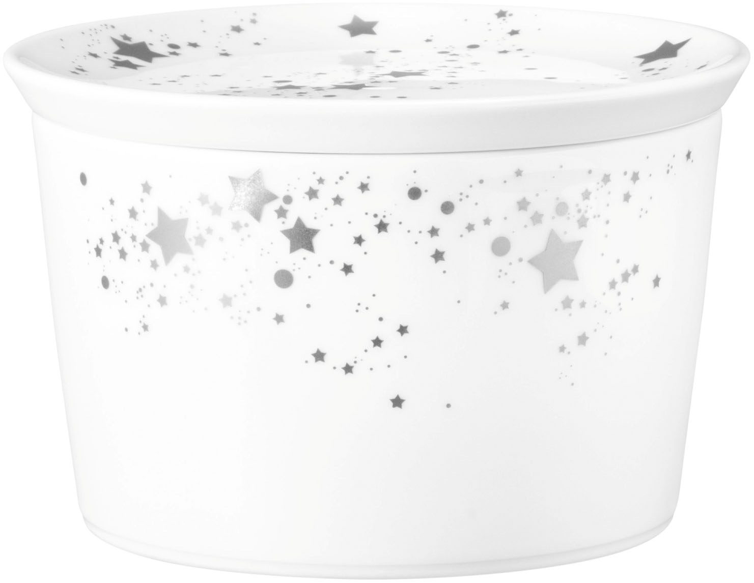 SELTMANN WEIDEN Servierschale "Liberty - Silver Stars", Ø 14cmweiß, silberfarben, Schüsseln, Schale rund, mit Deckel, 14 x 9 cm