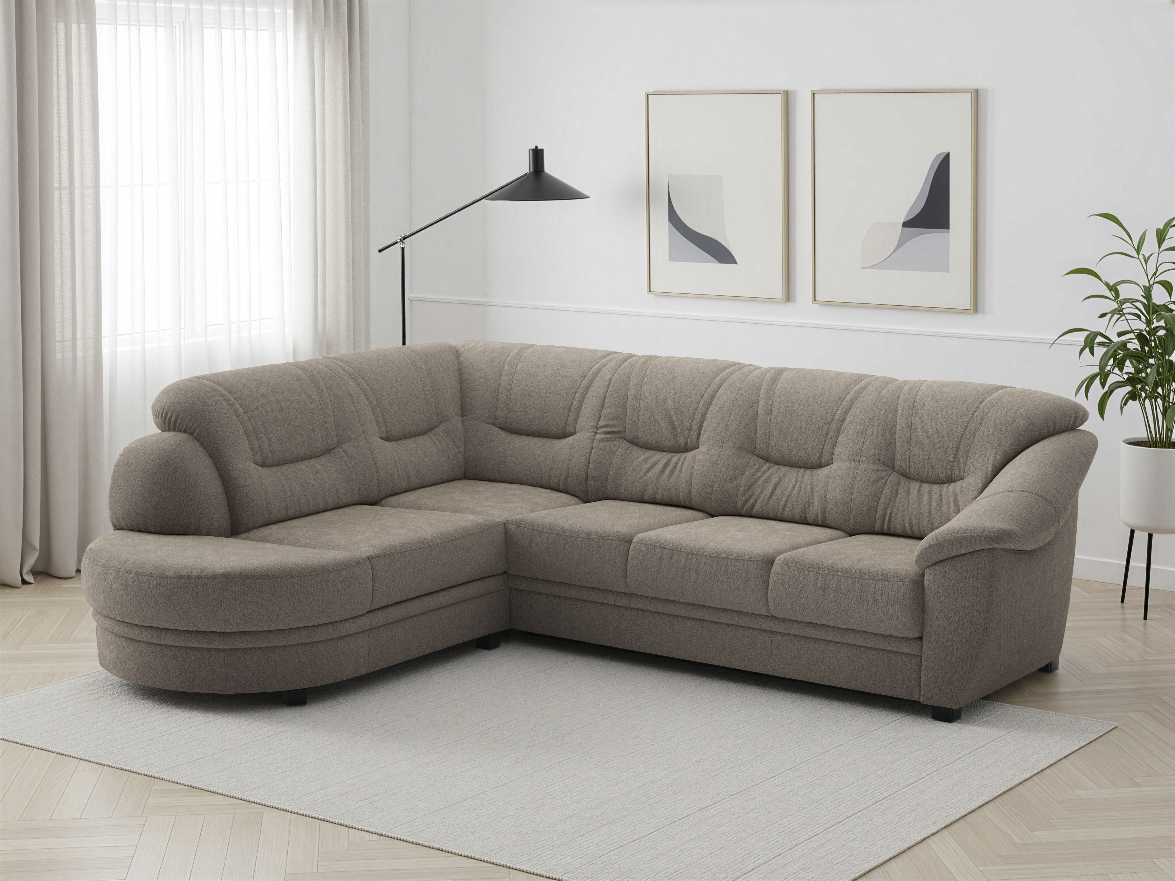 sit&more Ecksofa "Savona L-Form, B: 267 cm, Couch mit Federkern, Komfortsitzhöhe 46 cm" optional mit Schlaffunktion