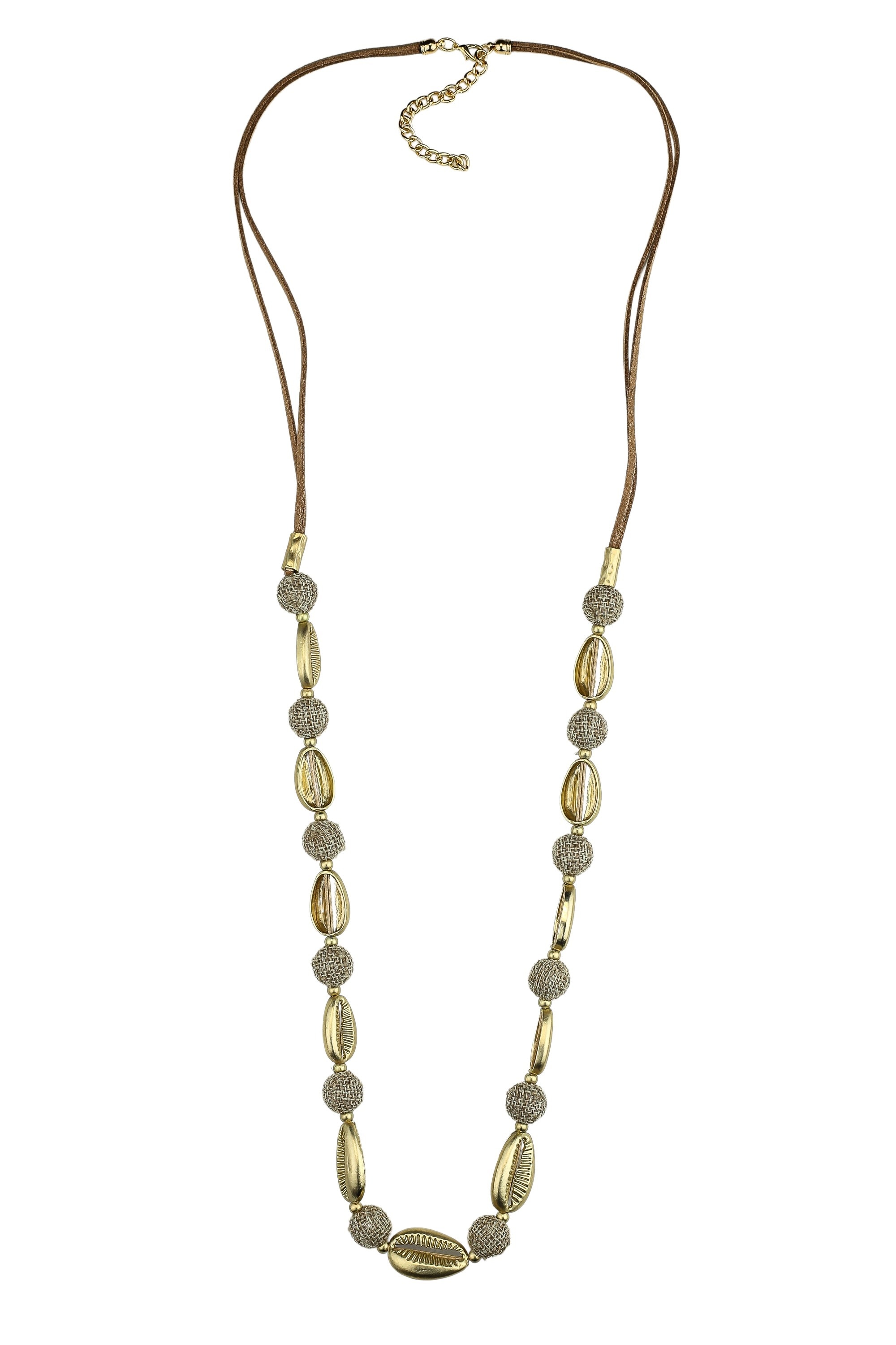 COLLEZIONE ALESSANDRO Lange Kette "Beachshell Glow", mit goldenen Muschelel günstig online kaufen