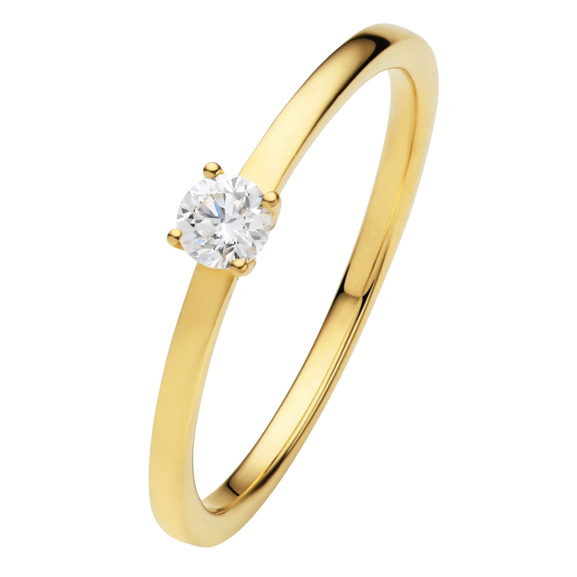 Diamantring ONE ELEMENT "0.15 ct Diamant Brillant Ring aus 585 Gelbgold" Gr. 53, gold, Fingerringe, Damen, 53, 0,15, Diamanten Gelbgold 585 Gold, Diamanten, Gelbgold 585, Gold, Diamantring, Hochwertige Verarbeitung – sanfter Diamantglanz mit harmonischer 