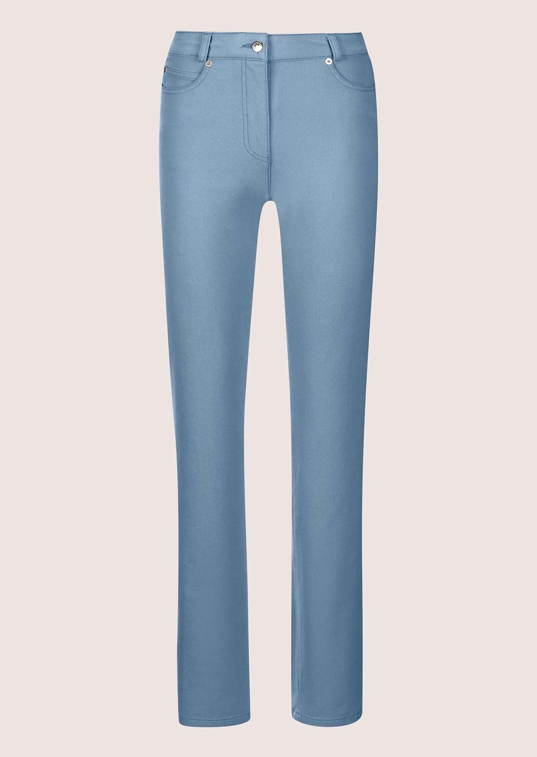 MADELEINE Regular-fit-Jeans "Denimhose Schmale Jeans im Five-Pocket-Style" Mit "M"-Stickerei auf der Gesäßtasche