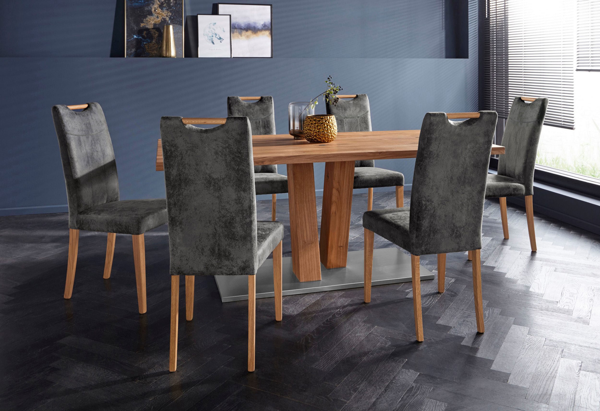 Home affaire Esszimmerstuhl "Roberta Polsterstuhl, Gestell Eiche massiv" (S günstig online kaufen