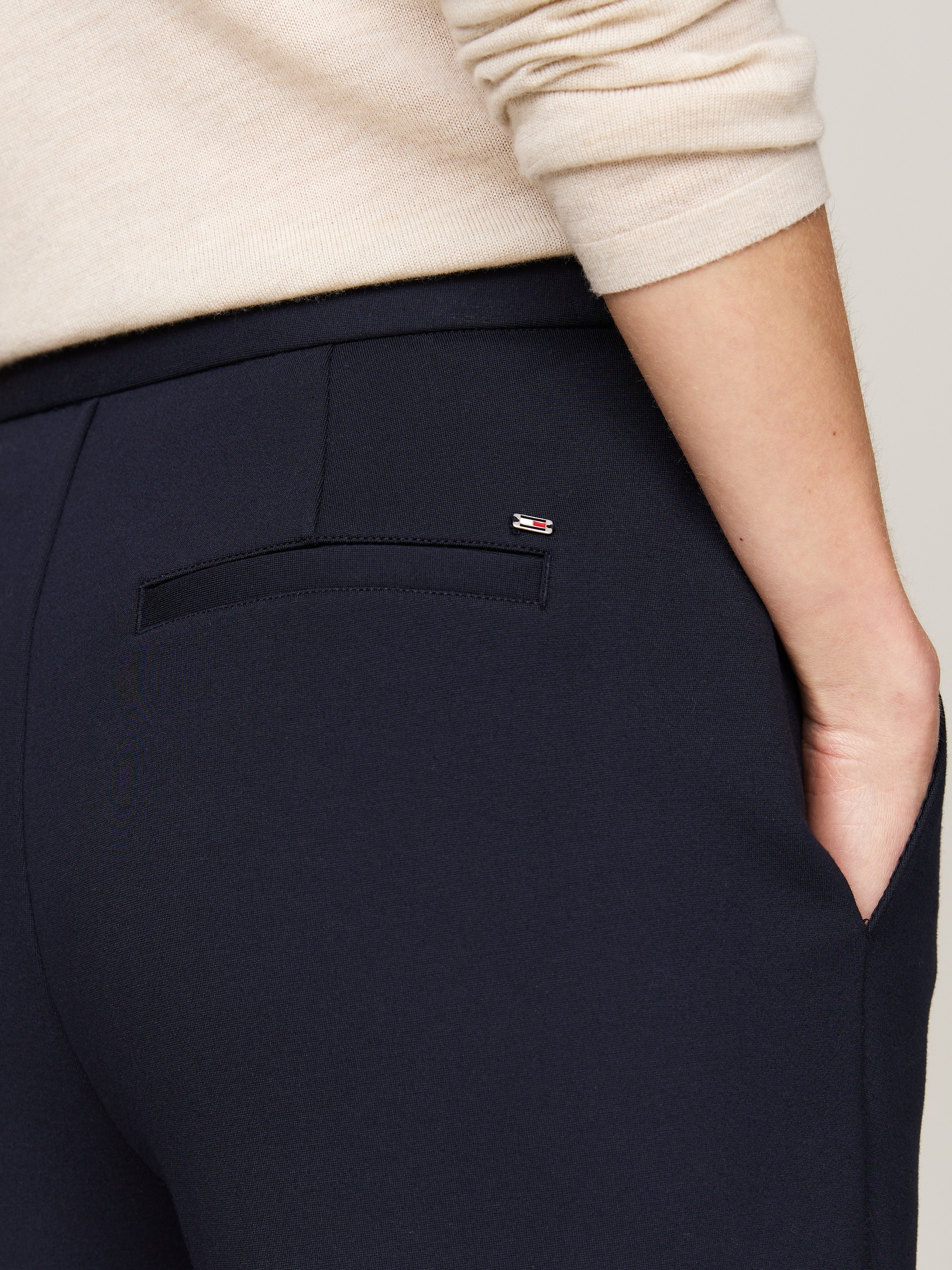 Tommy Hilfiger Webhose »PUNTO SLIM STRAIGHT PANT«, mit Tommy Hilfiger Flagge