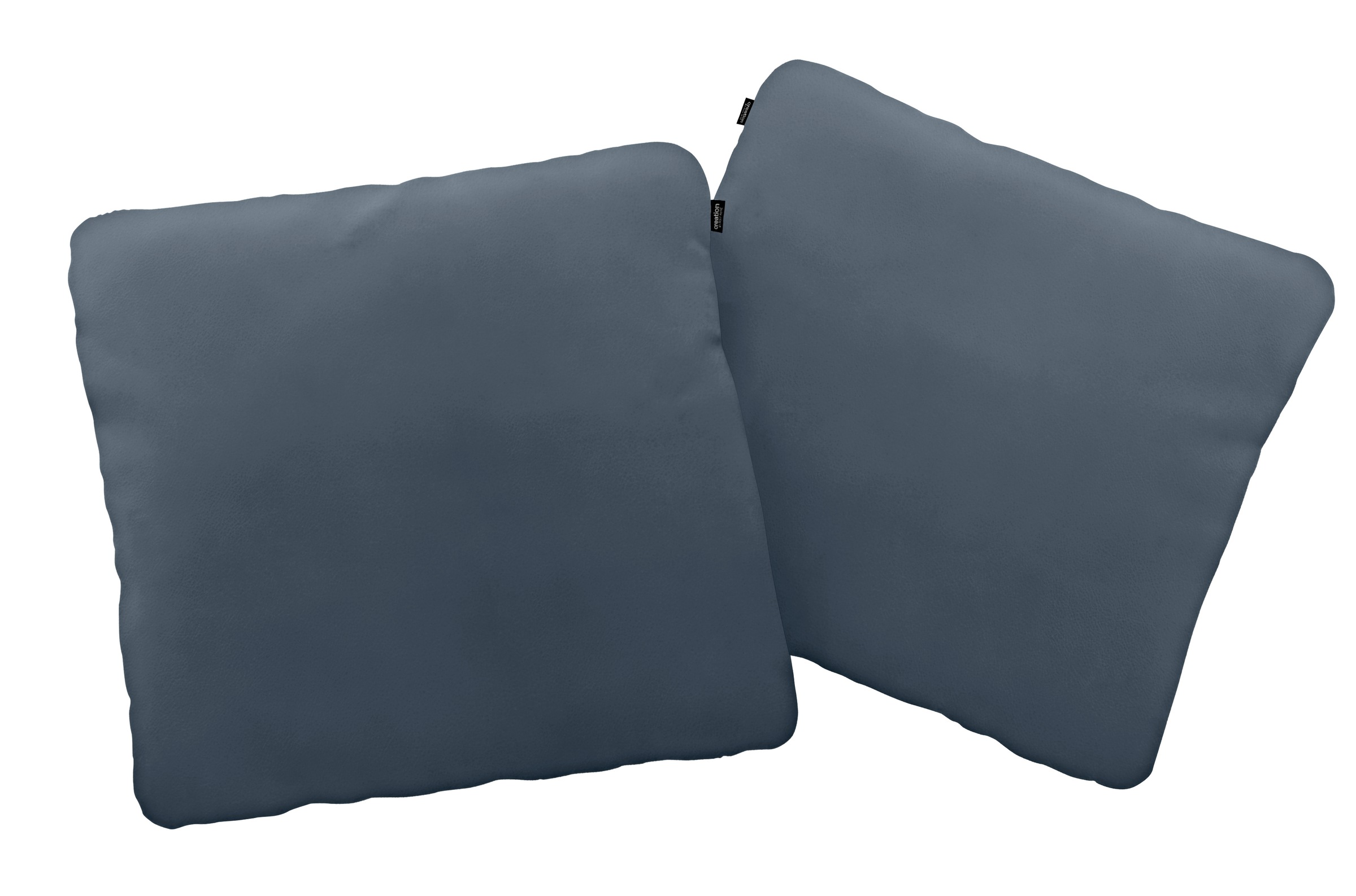Dekokissen "CR.480", blau (blaugrau, unifarben), B:60cm L:60cm, Leder, CREATION BY ROLF BENZ, Dekokissen_Sitzkissen_Kissenhüllen, wahlweise in Stoff oder Leder, in drei Größen
