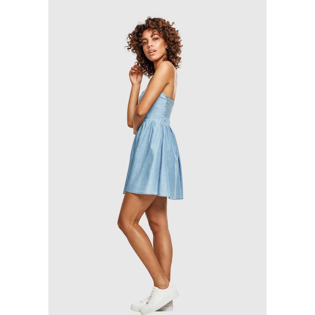 URBAN CLASSICS Shirtkleid »Urban Classics Damen Ladies Denim Bandeau Dress«, (1 tlg.)