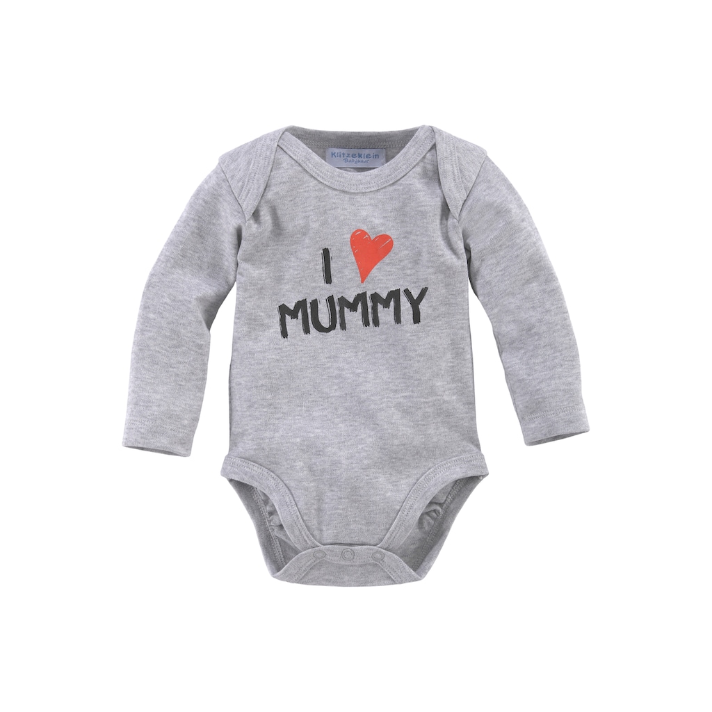 Klitzeklein Langarmbody »Mummy & Daddy«, (Packung, 2 tlg.), aus Bio-Baumwolle