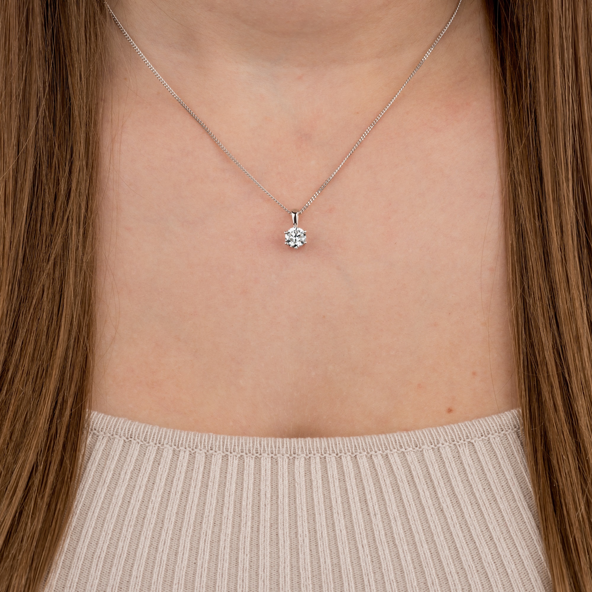 Orolino Kette mit Anhänger »750/- Weißgold 1 Brillant 1,0 ct.«