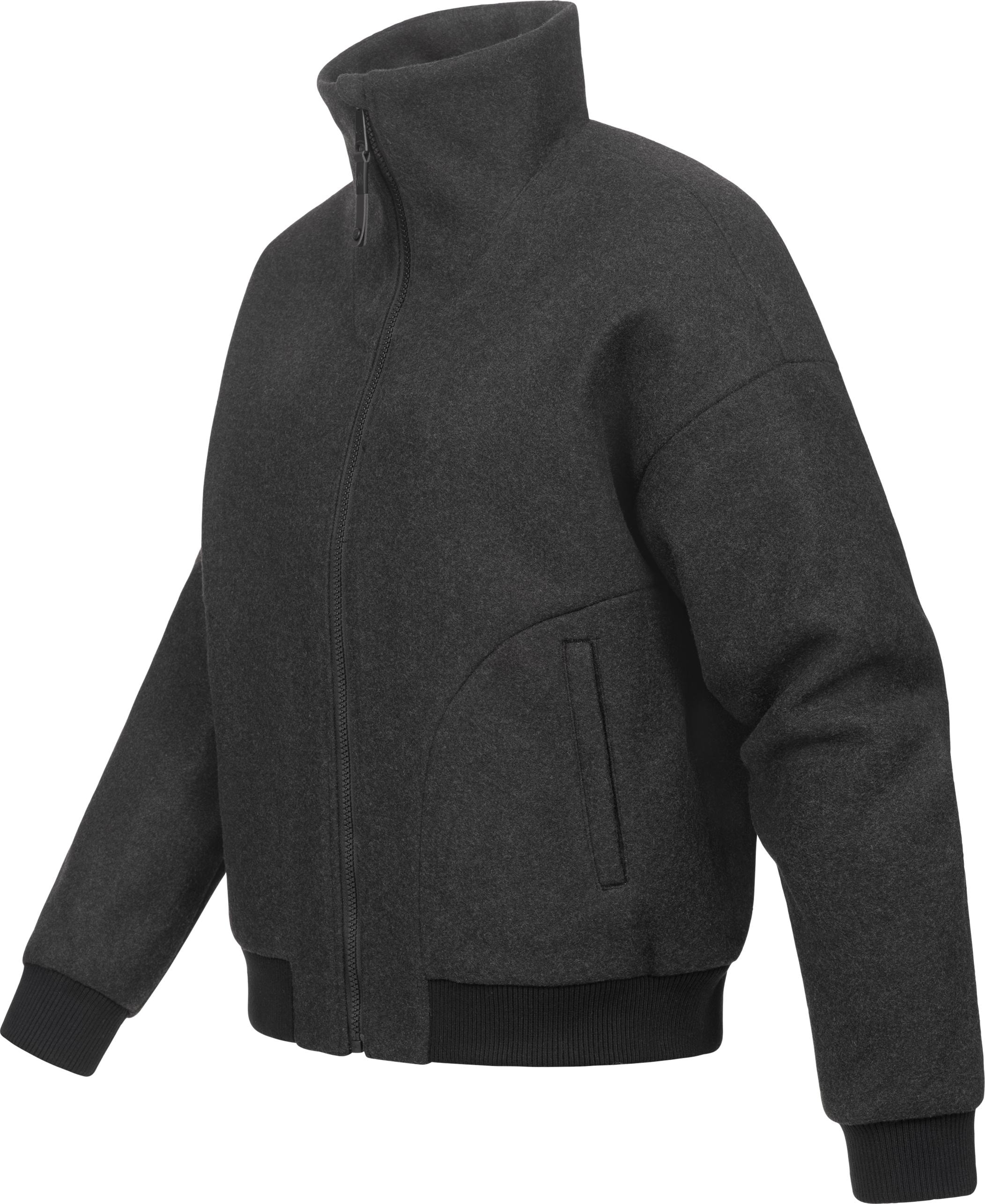 Ragwear Outdoorjacke »Toscia«, ohne Kapuze, angesagte oversized Übergangsjacke in Woll-Optik