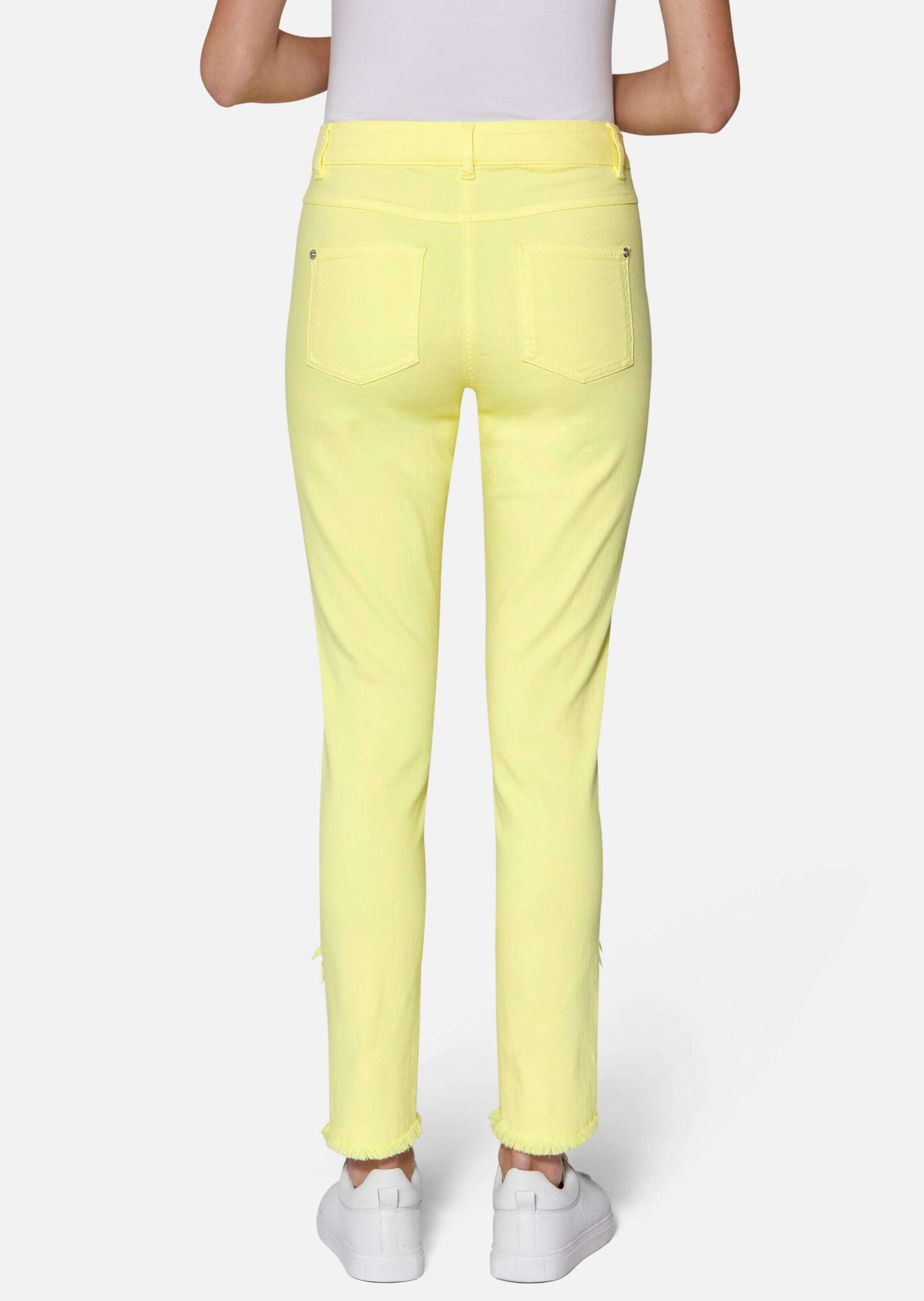 MADELEINE Regular-fit-Jeans »Jeans Verkürzte 5-Pocket-Hose mit Fransen«