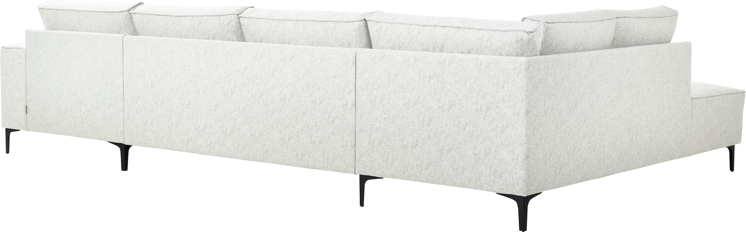Places of Style Wohnlandschaft »XXL Sofa Oland, Struktur, Flachgewebe, Luxus-Microfaser, Boucle«, U-Form, 345 cm, Wellenunterfederung, Skandi-Design, Metallfüße