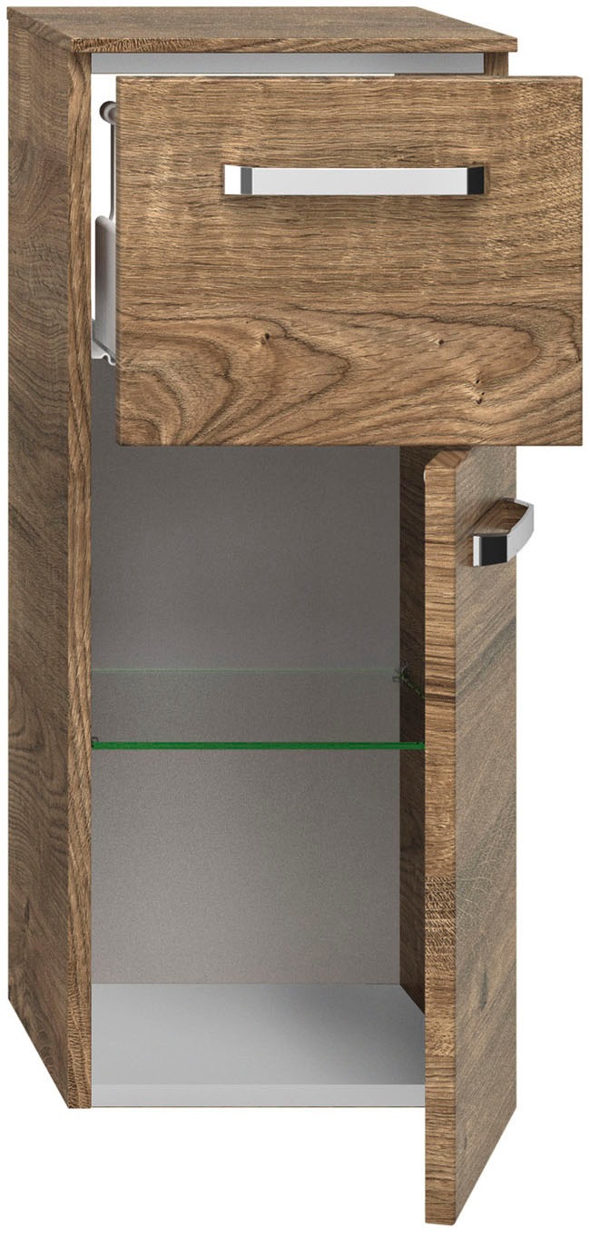 Saphir Unterschrank »Serie 4010 Badschrank 30cm breit, 1 Tür, 1 Schublade, inkl. Türdämpfer«, Badezimmerschrank mit 1 Glas-Einlegeboden, 73 cm hoch, 33 cm tief