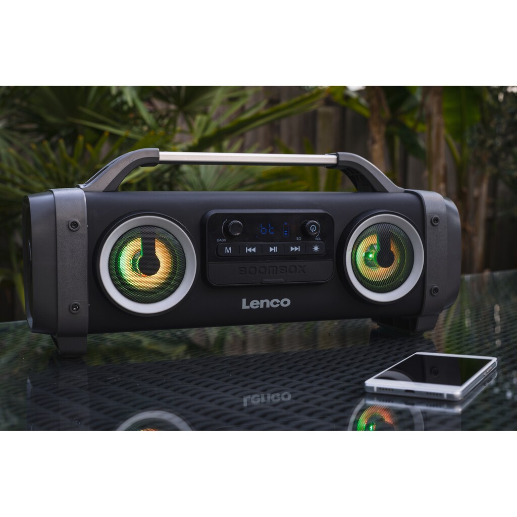 Lenco Boombox »SPR-100 Tragbares High Power Boombox Radio mit BT, USB, SD, IPX4«, (Bluetooth 25 W)