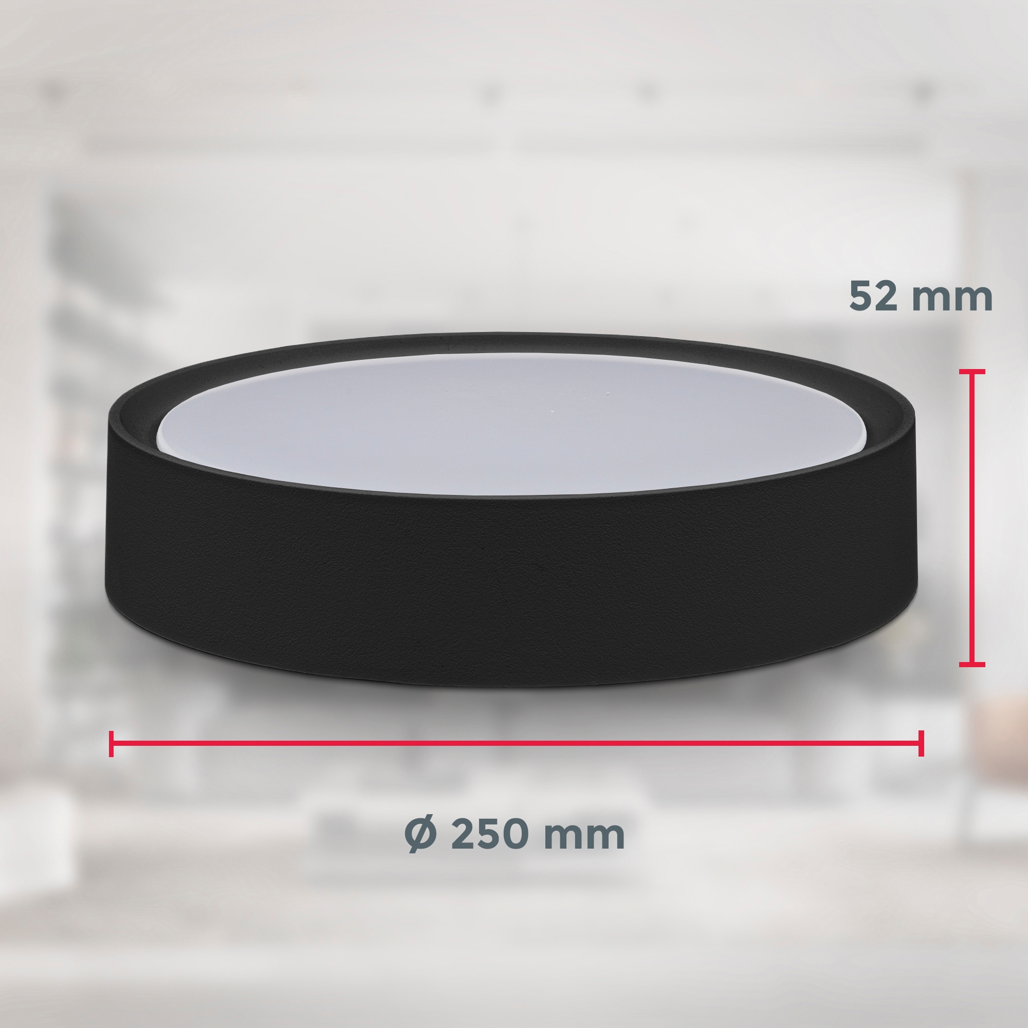 B.K.Licht LED Deckenleuchte,  1 x LED-Platine 12 Watt, 1.200lm, 4.000K, nicht dimmbar, Ø 25,00 cm 