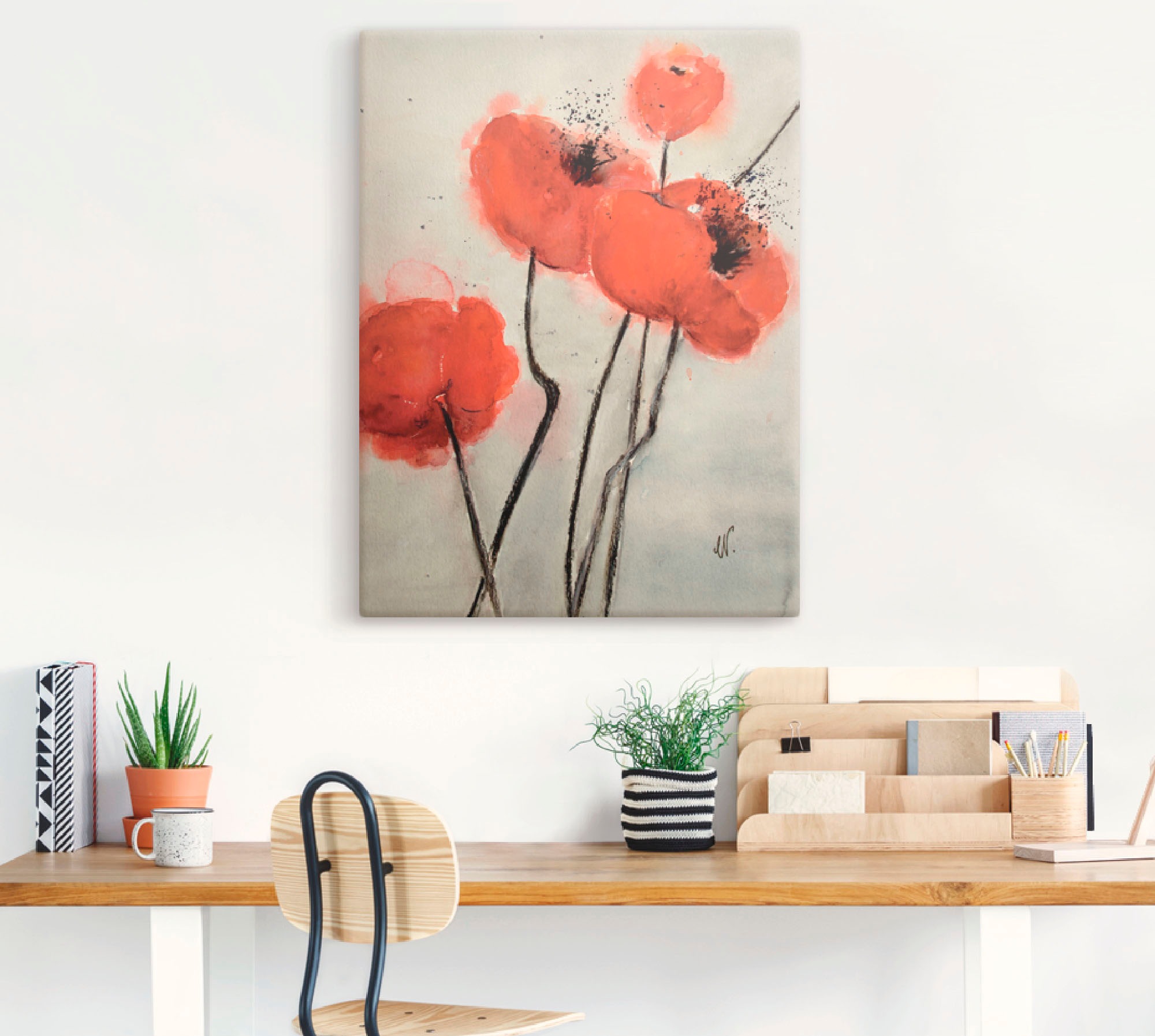 Artland Wandbild »Roter Mohn«, Blumen, (1 St.), als Leinwandbild, Poster in verschied. Größen