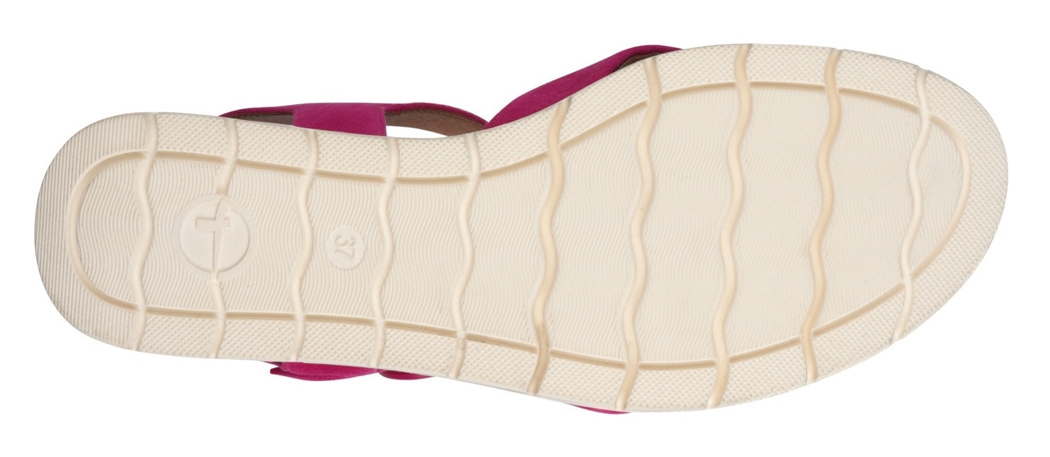 Tamaris Keilsandalette, Riemchensandale, Sommerschuh mit dezenten Ziernähten