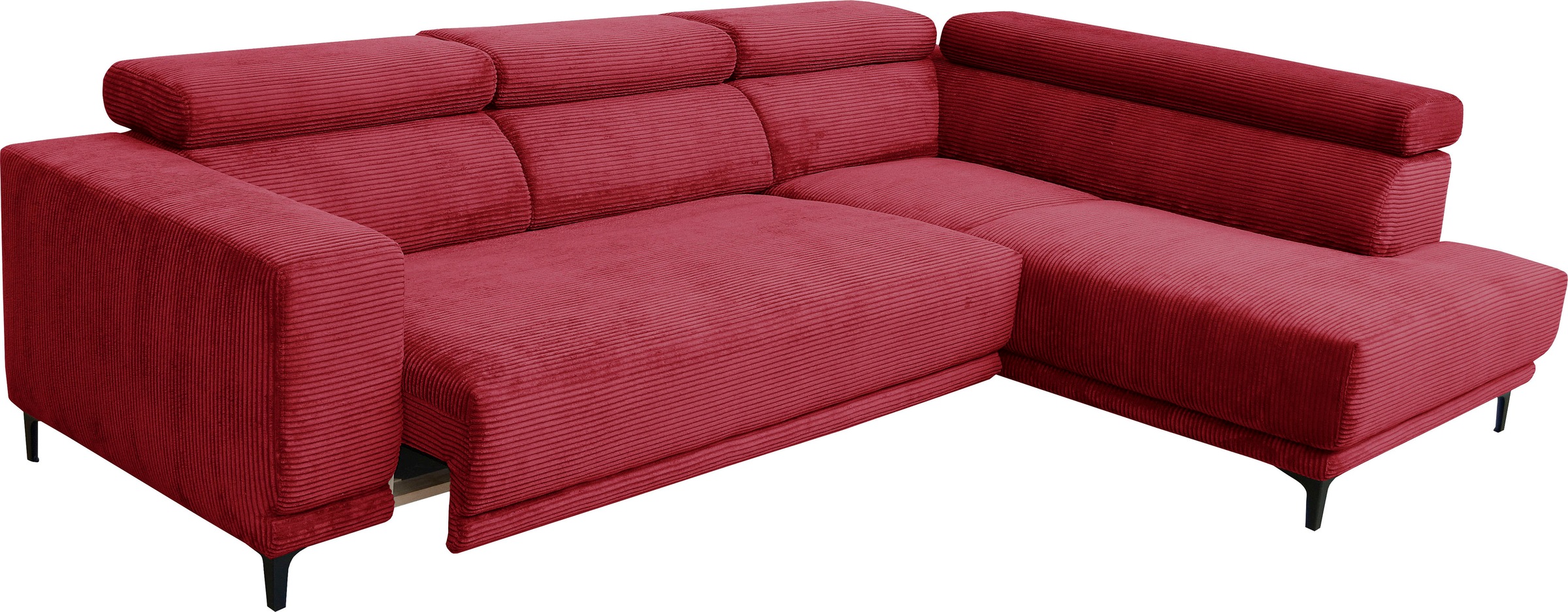 alina Ecksofa »Hikari«, wahlweise mit Sitzvorzug, in modernem Cordstoff, Breite 302 cm