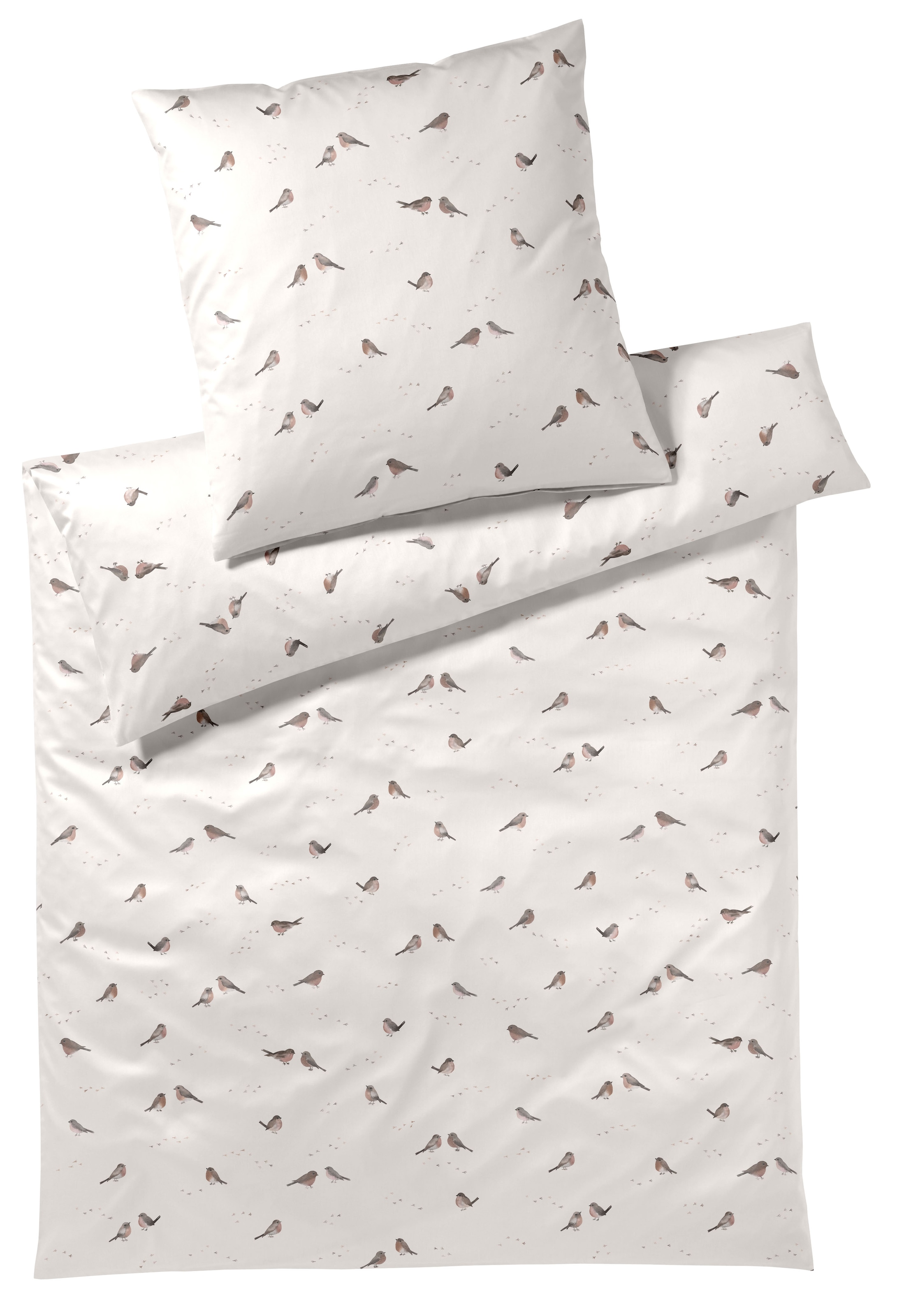 Elegante Bettwäsche "Rotkehlchen" 2 Stk. tlg. angenehmes Hautgefühl günstig online kaufen
