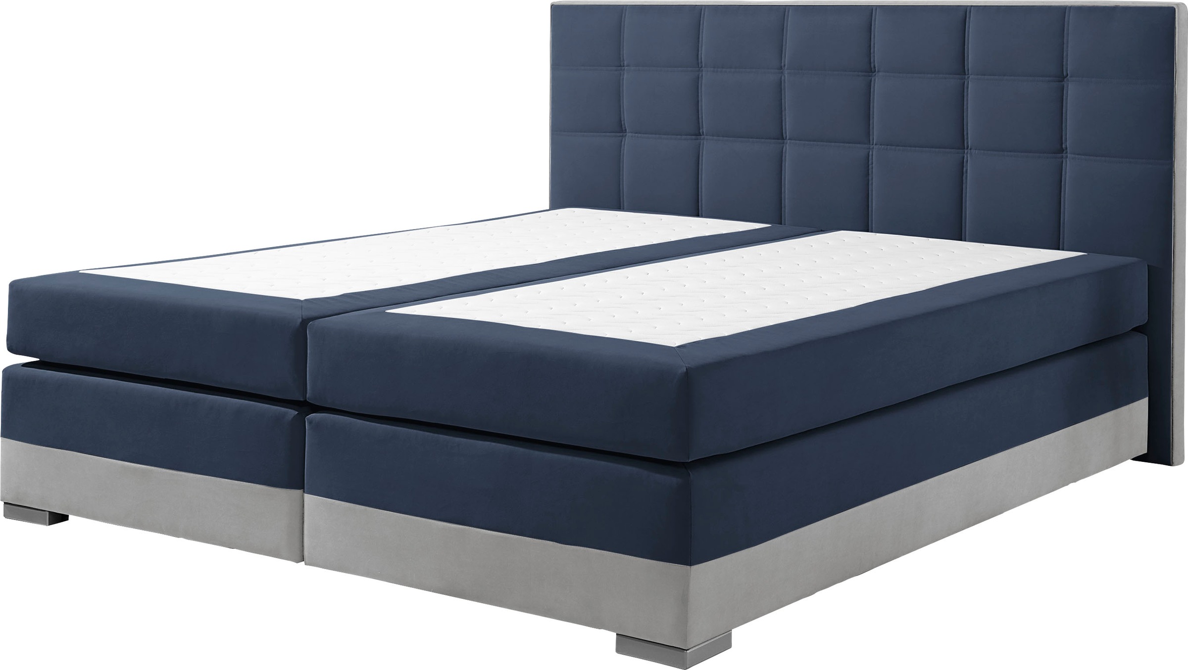 Boxspringbett HOME AFFAIRE, blau, B:193cm L:210cm, Komplettbetten, Boxspringbett, inklusive Topper und Wendekissen 6