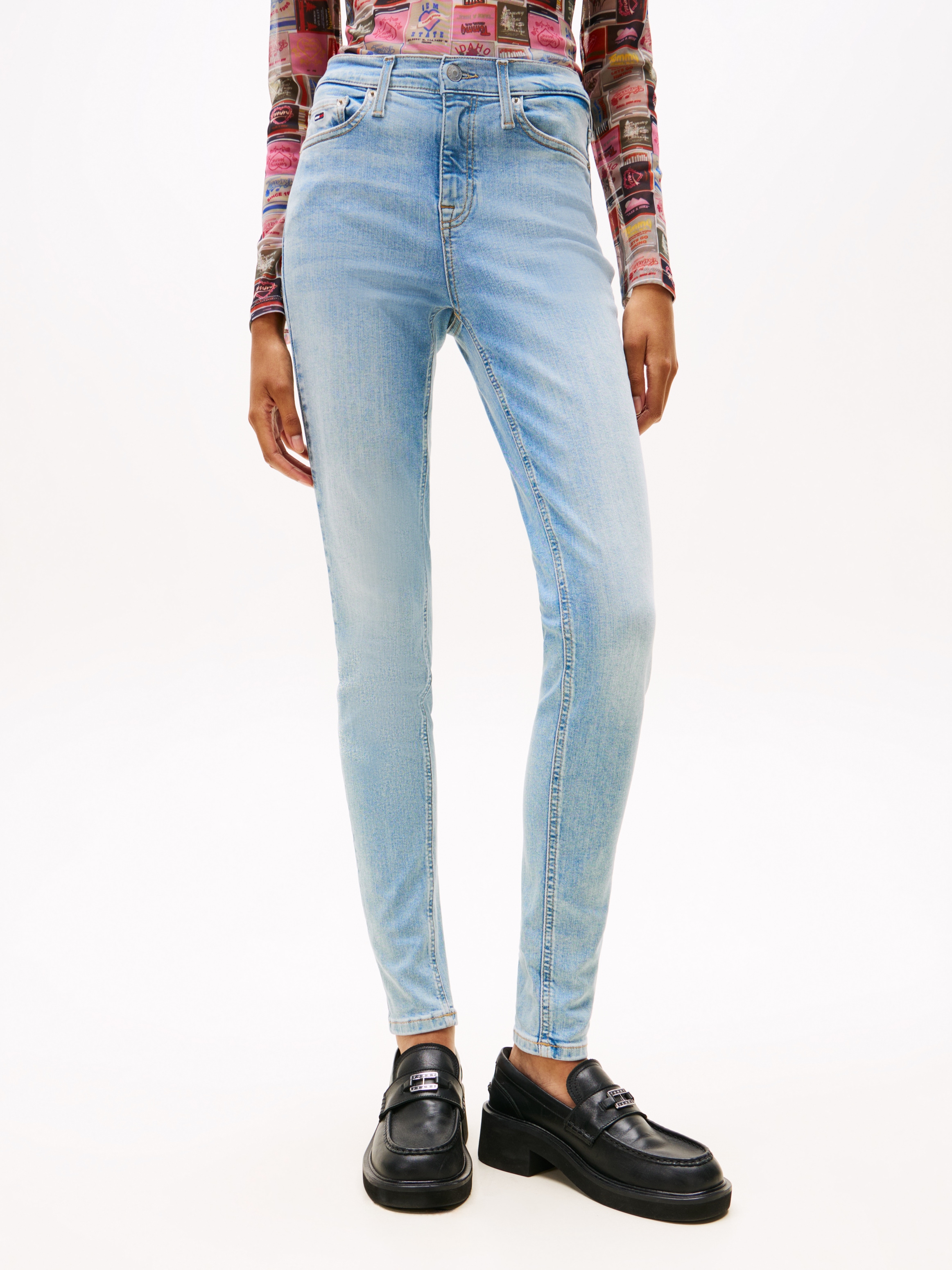Tommy Jeans Skinny-fit-Jeans "NORA MR SKNY AH1280", mit Waschung, mit Logo- günstig online kaufen