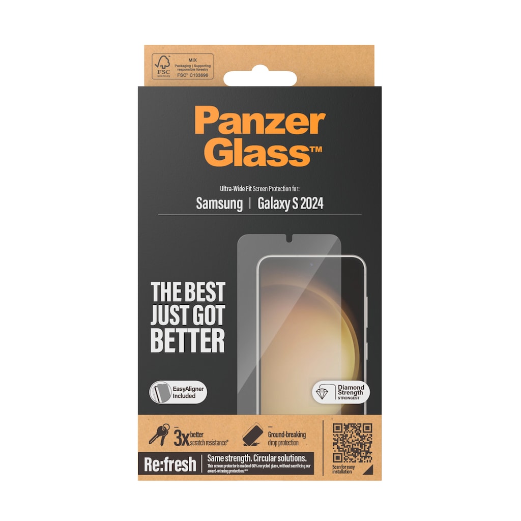 PanzerGlass Displayschutzglas »Ultra Wide Fit Screen Protector«, für Samsung Galaxy S24