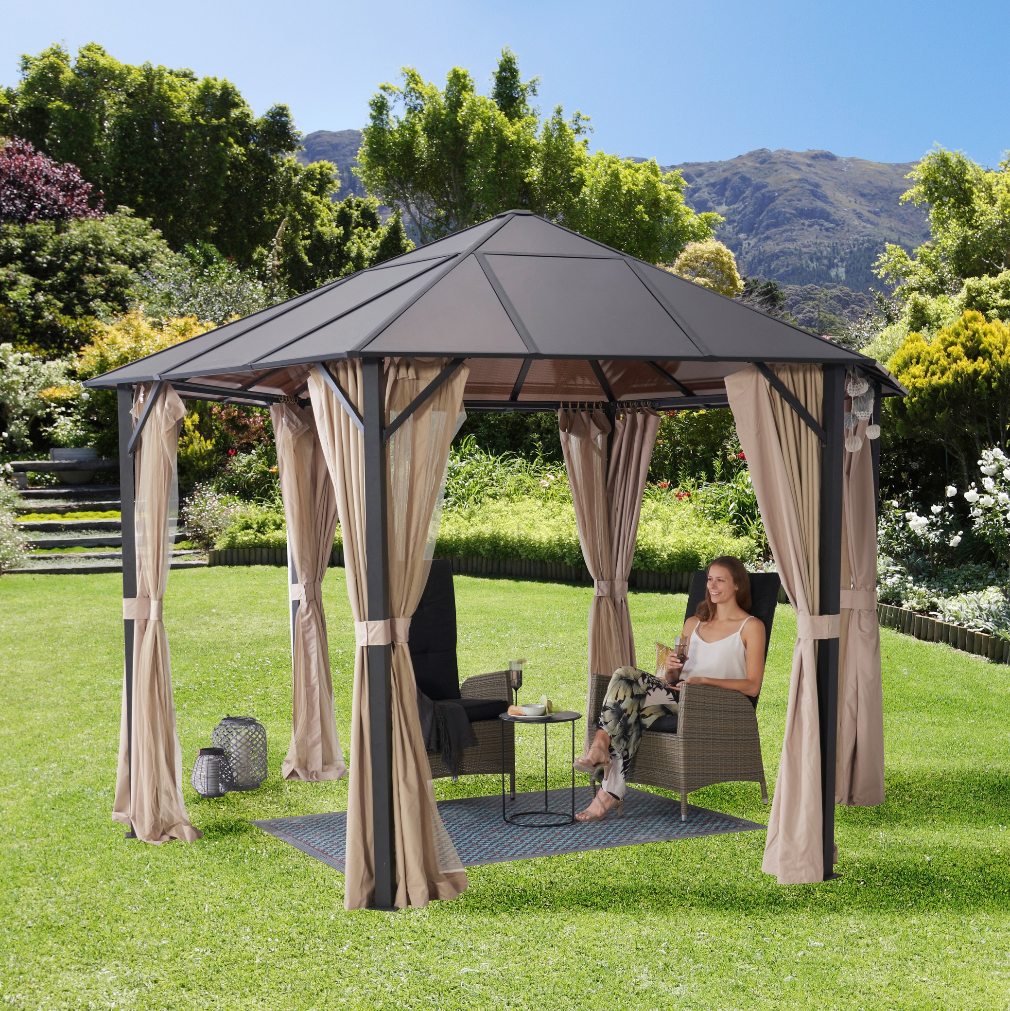 KONIFERA Pavillonseitenteil "Costa Brava", beige günstig online kaufen