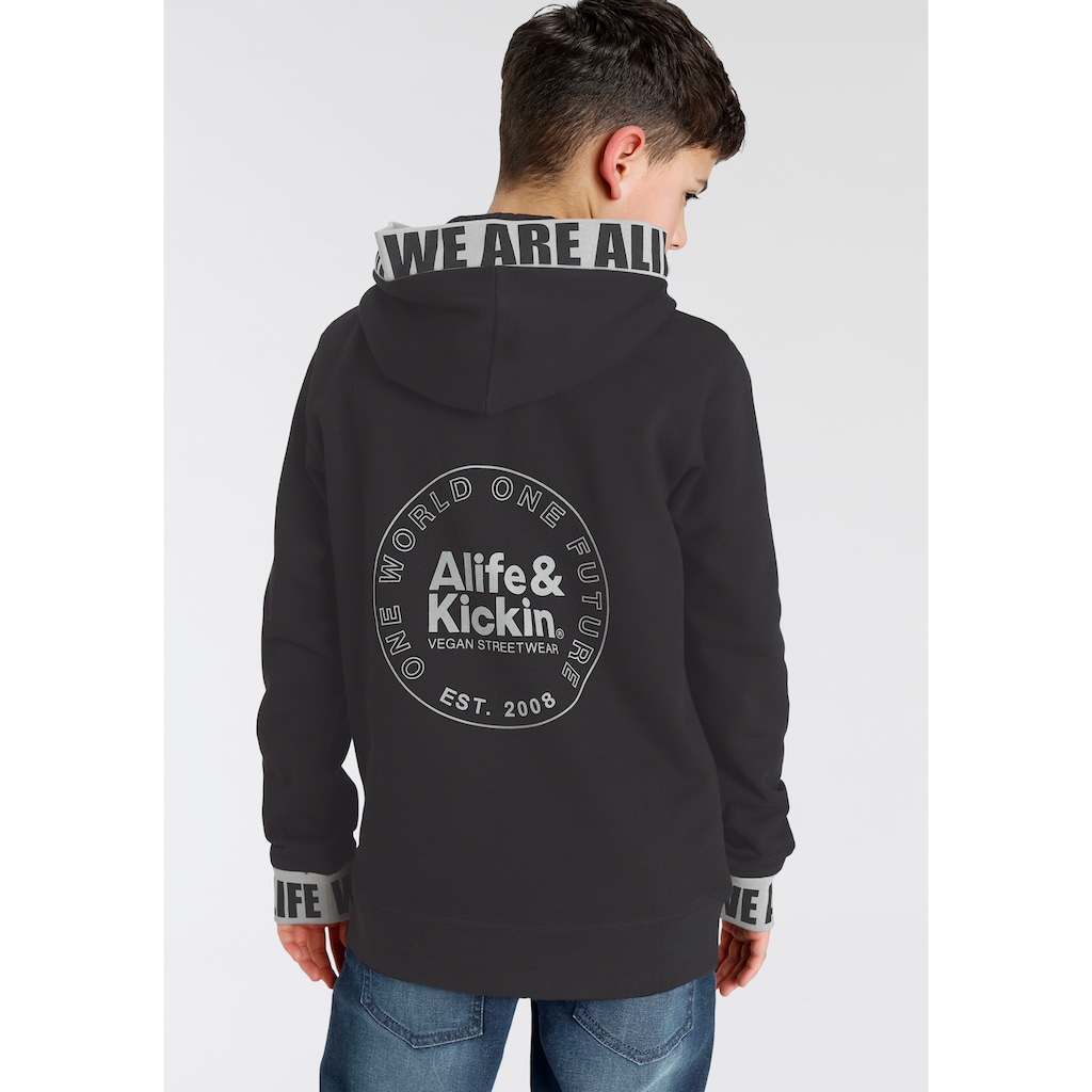 Alife & Kickin Kapuzensweatshirt »Rückenprint«, und beschrifteten Bündchen, NEUE MARKE!