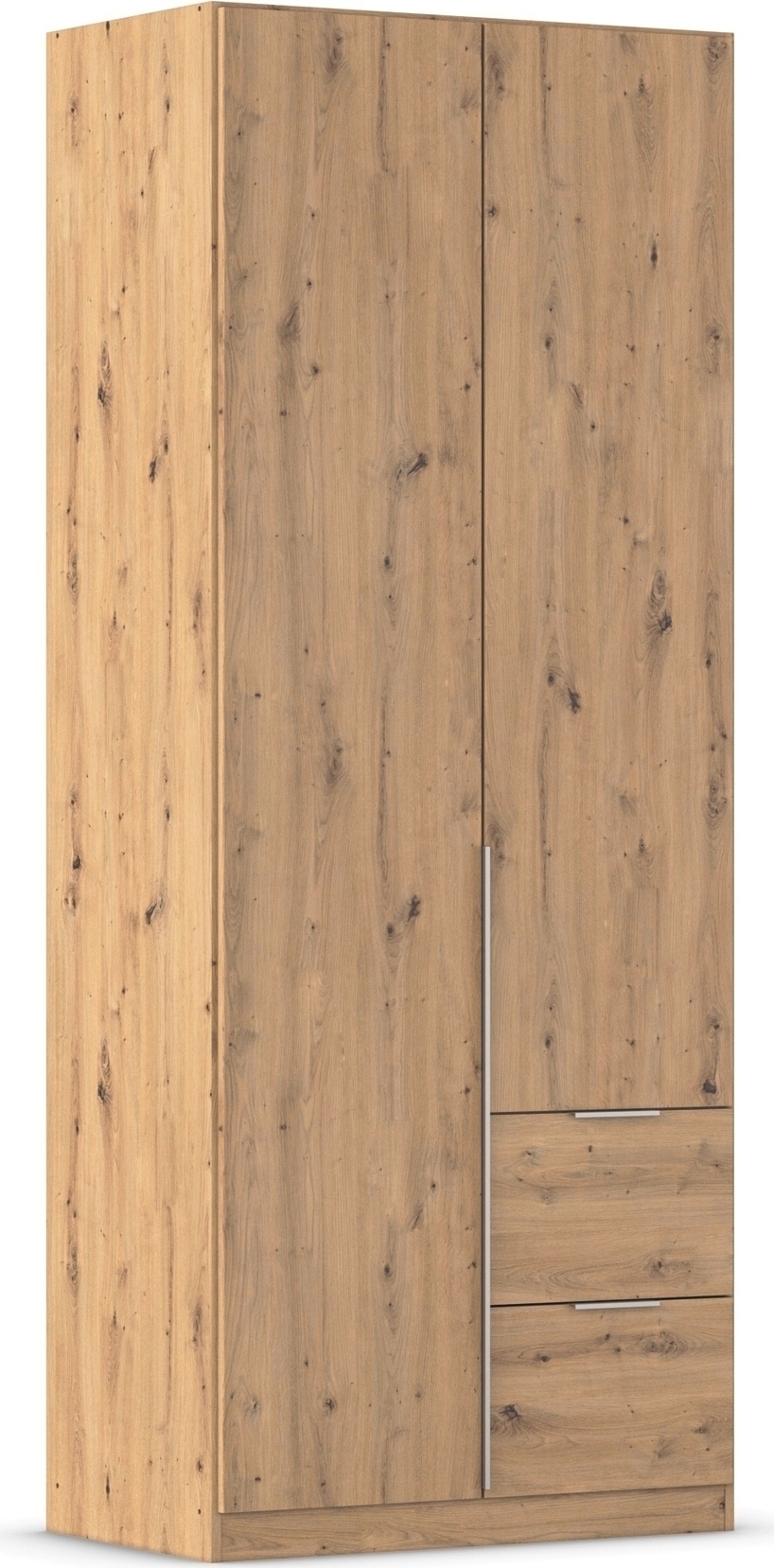 OTTO home Drehtürenschrank "Kleiderschrank Schrank Garderobe AGORDO mit Dekor- oder Hochglanzfront" in zwei Griff-Farben, Breite 91 cm, mit Außenschubkästen, Serie in 7 Breiten und 2 Höhen MADE IN GERMANY