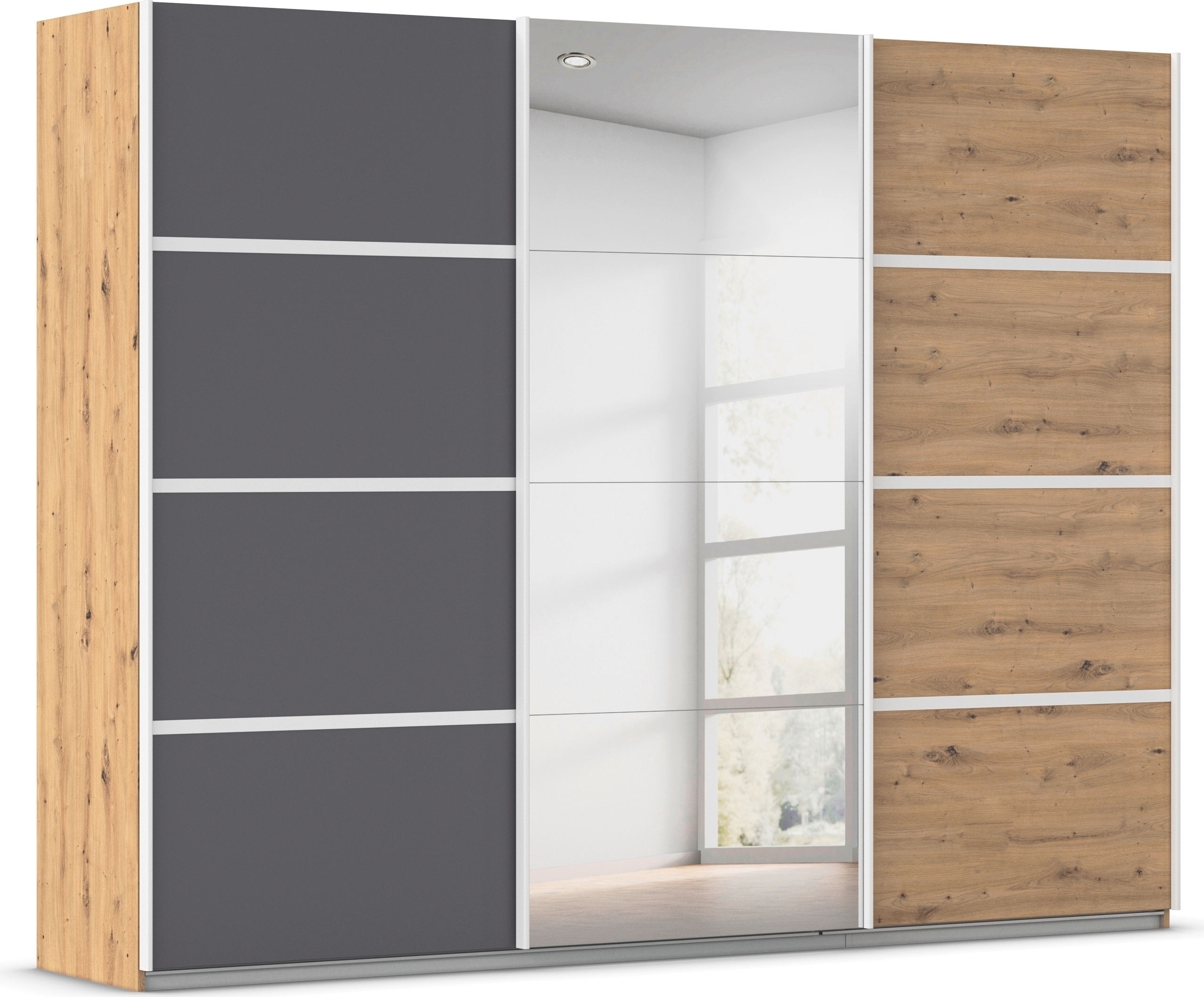 OTTO home Kleiderschrank "Mehrzweckschrank Aktenschrank Möbel Mietswohnung Schlafzimmer AVOLA" 3 verschiedene Ausstattungen BASIC/CLASSIC/PREMIUM (inkl. SOFT-CLOSE), mit eleganten Zierleisten in Chrom, Schwarz oder Weiß MADE IN GERMANY