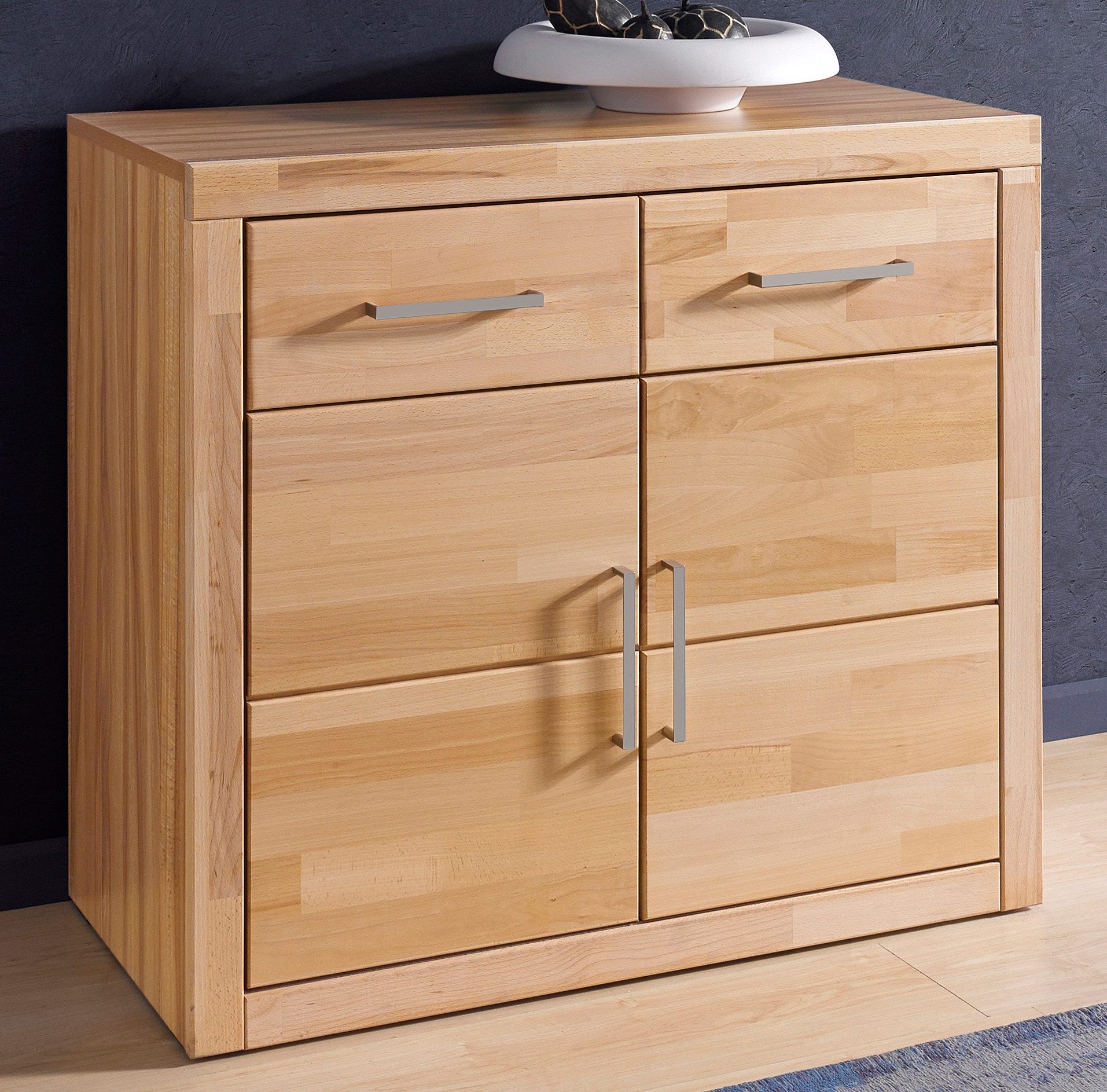 Home affaire Kommode "Logo,90cm breit,42 cm tief, Fronten Massivholz,2 Türe günstig online kaufen