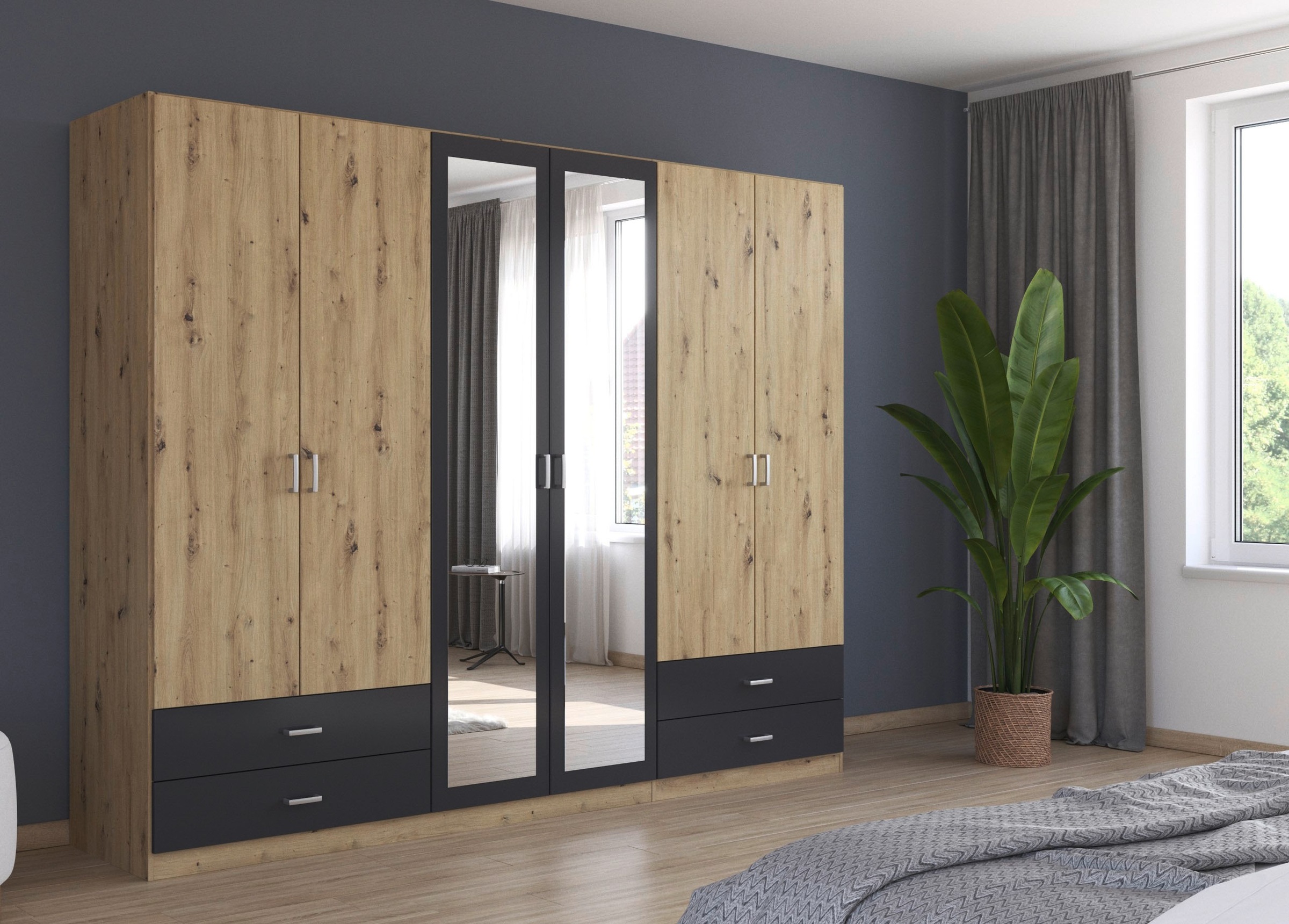 rauch Drehtürenschrank »Borbona«, Kleiderschrank Schrank Garderobe Wäscheschrank BORBONA in 2 Breiten
