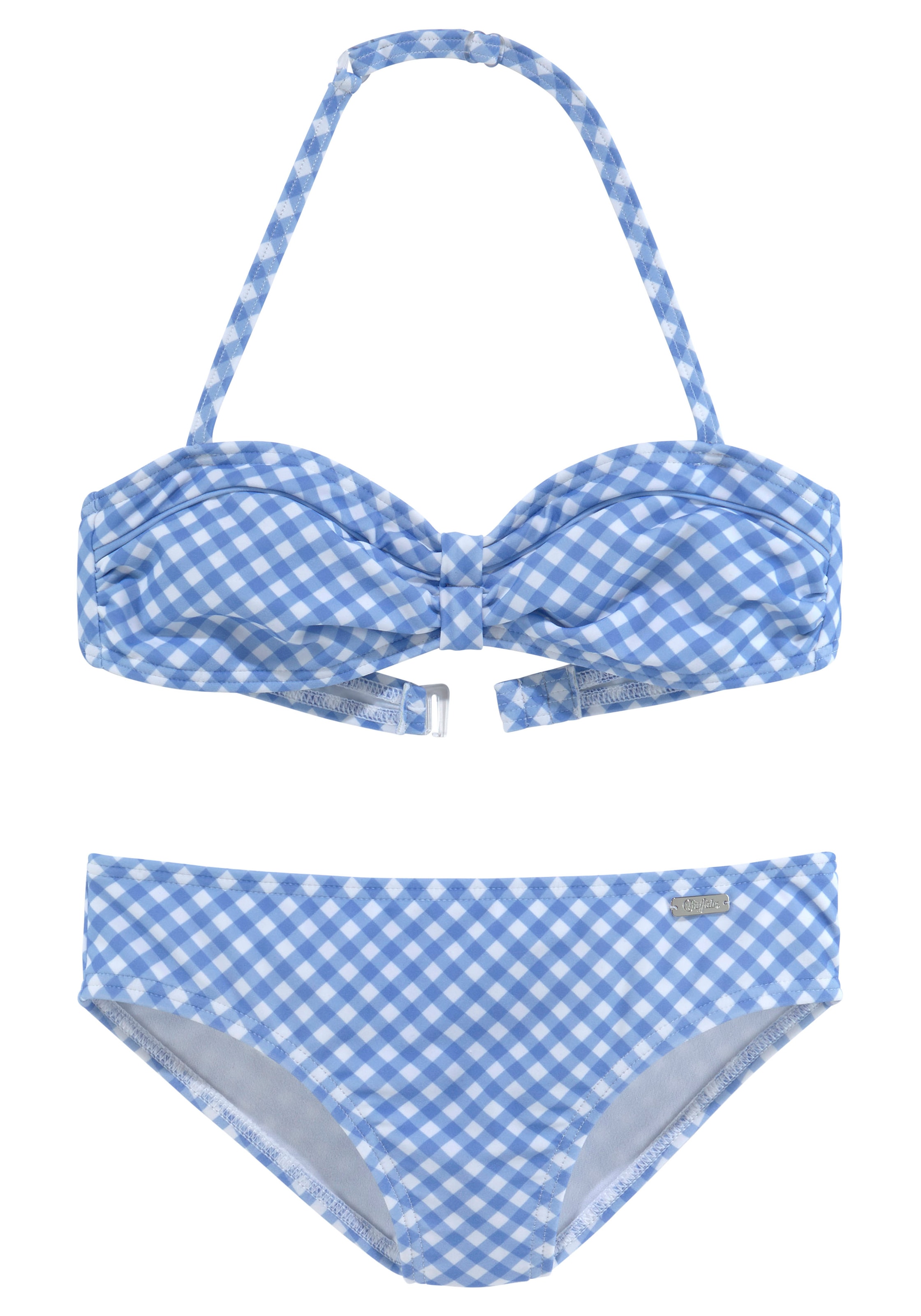 Buffalo Bandeau-Bikini "Karo Kids", mit unifarbenen Details