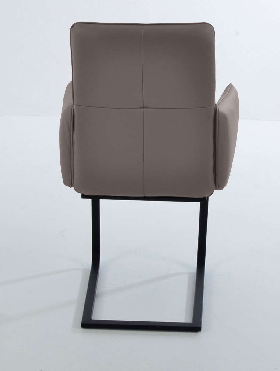 K+W Komfort & Wohnen Freischwinger »6502«, Leder CASAY, Freischwinger mit Armlehnen, Flachstahlkufe in schwarz