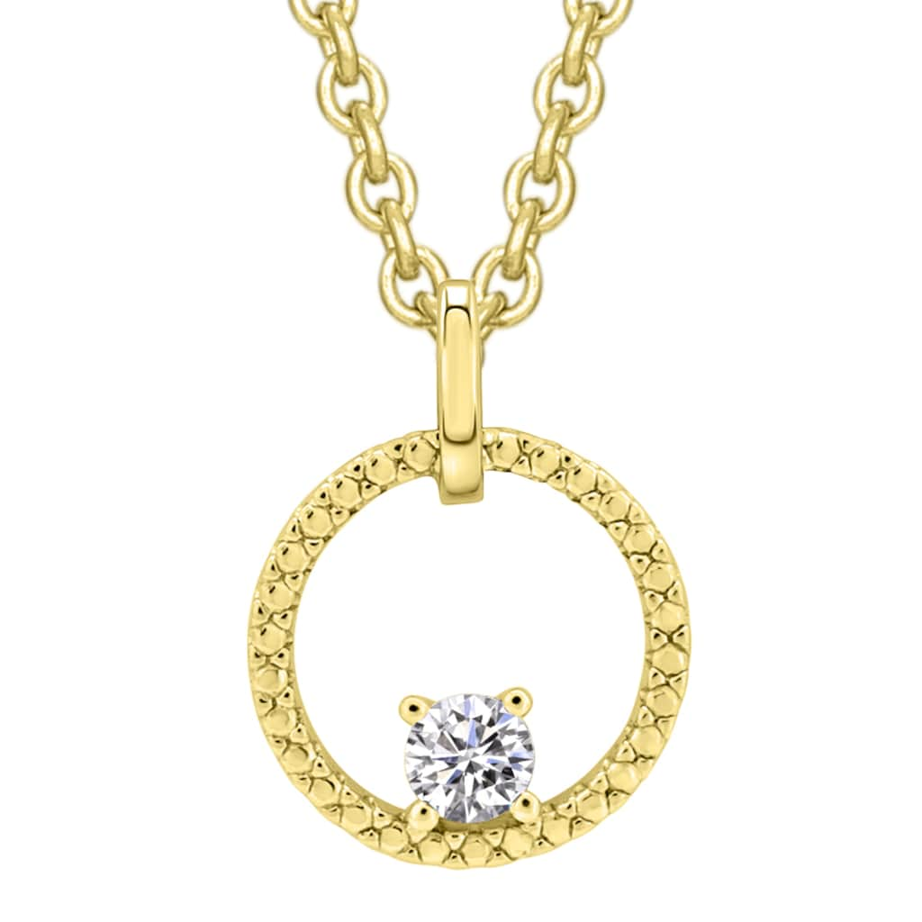 ONE ELEMENT Kettenanhänger »Zirkonia Anhänger aus 333 Gelbgold« Damen Gold  Schmuck