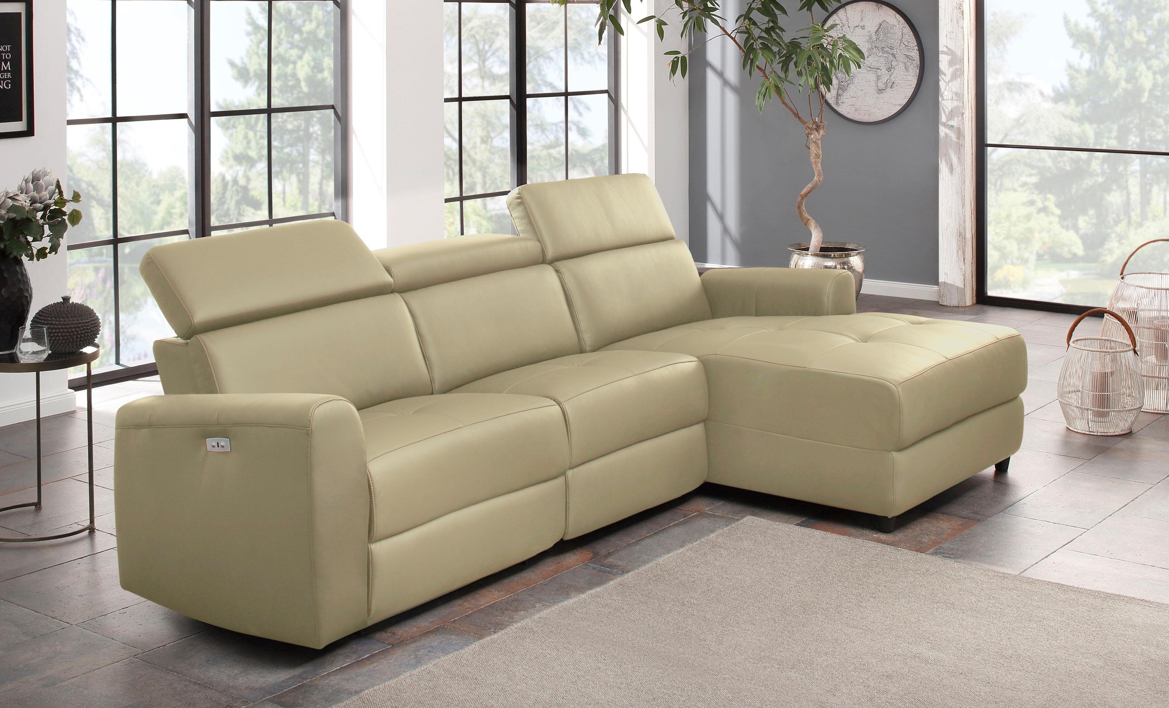 Home affaire Ecksofa »Sentrano, L-Form,«, 275 cm, man. o. elektr. Relaxfunktion und USB/Kopfverstellung