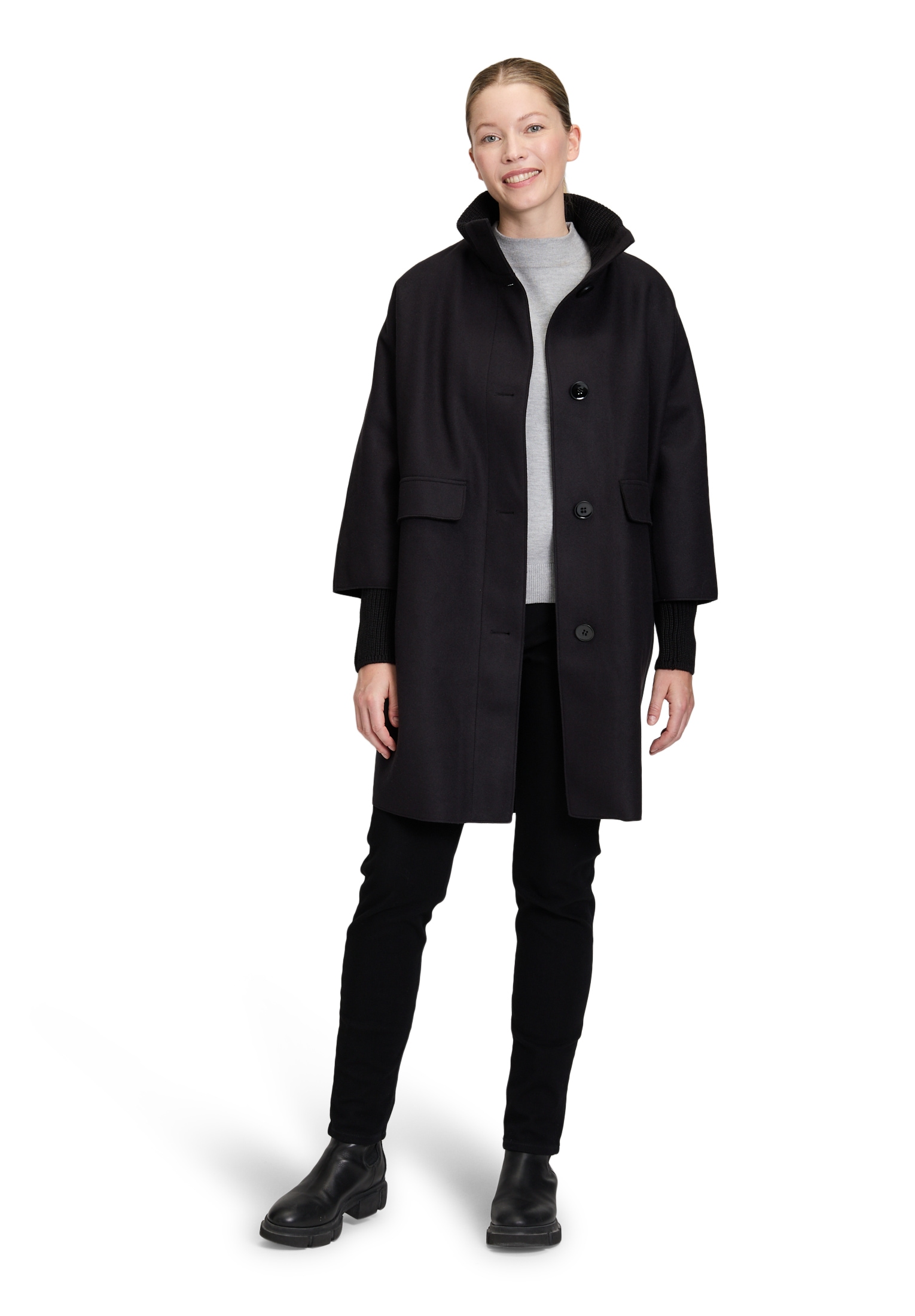 Betty Barclay Wolljacke »Betty Barclay Damen Wollmantel mit Strickdetails«