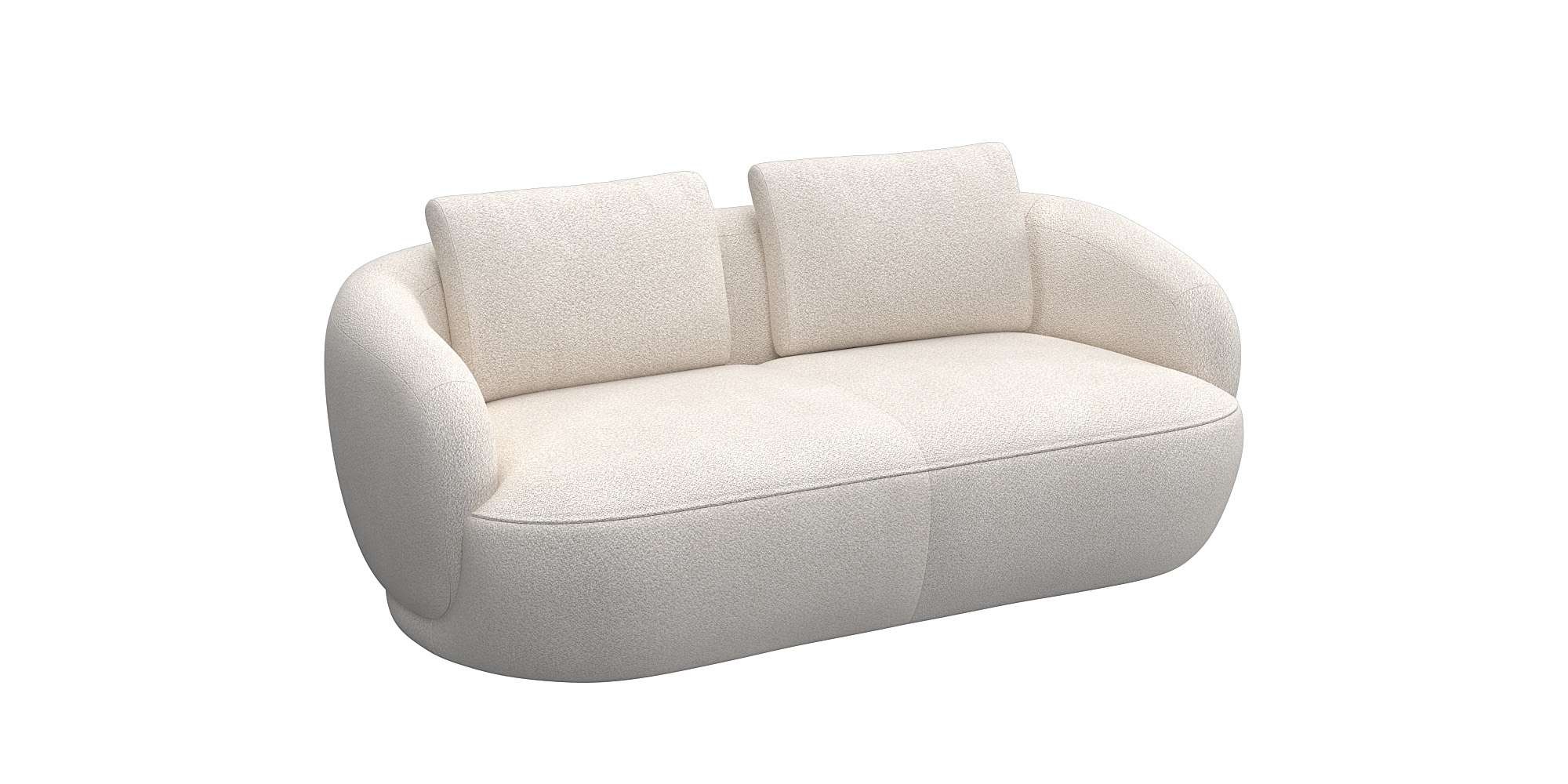 FLEXLUX 2,5-Sitzer »Torino, rund, Couch, Loveseat,«, Modernes, organisches Sofa-Design, Kaltschaum, Wellenunterfederung