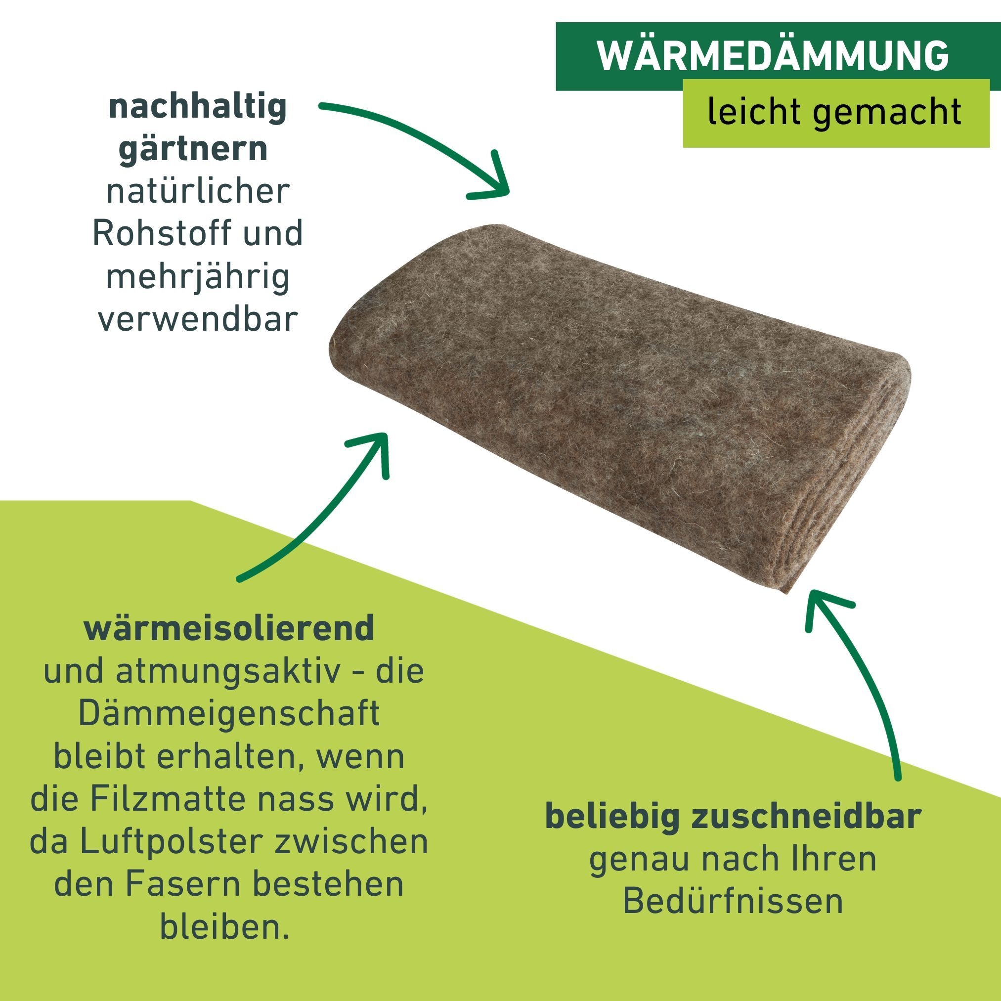 Windhager Winterschutzvlies »aus Schafwolle, Filzmatte für Pflanzen, Kälteschutz und Unkrautschutz« 1 Stk. tlg. Gartenvlies erhältlich in unterschiedlichen Größen