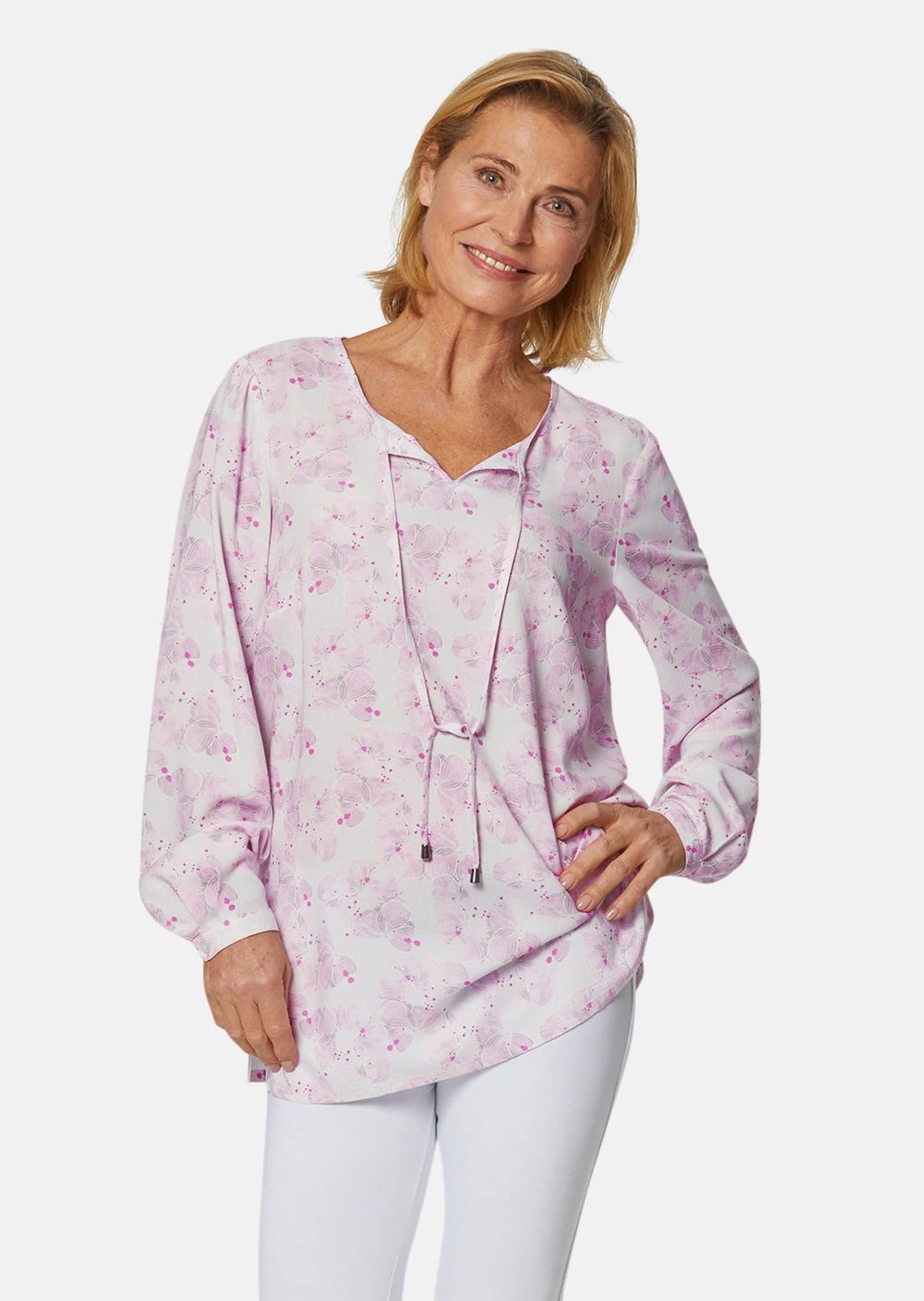 GOLDNER Druckbluse »Druckbluse Druckbluse aus feinfädiger Baumwoll-Qualität«